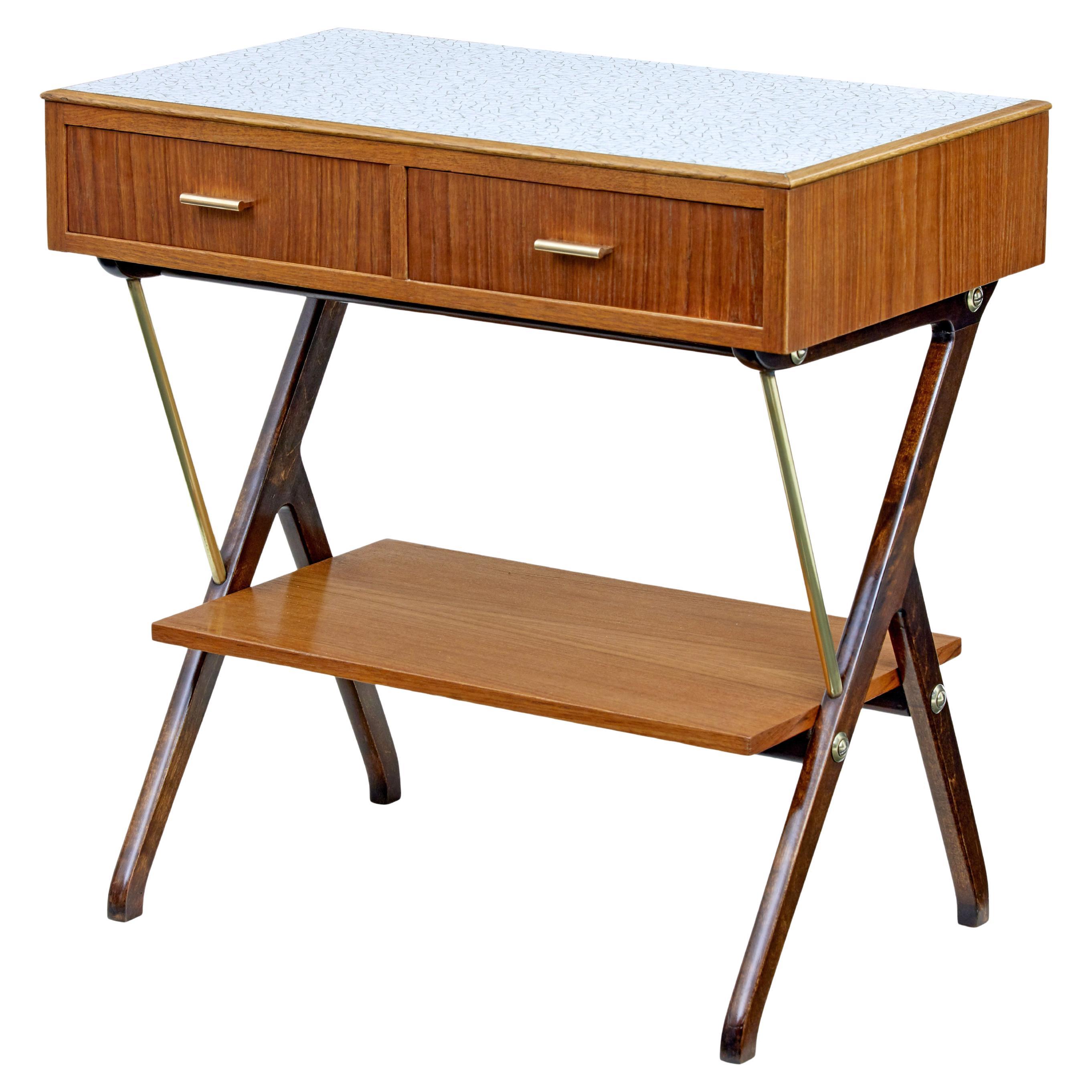 Mid 20th century Scandinavian modern teak side table For Sale