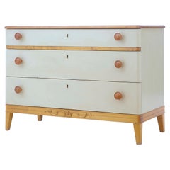 Mid-20th Century Scandinavian Painted Elm Chest of Drawers Commode