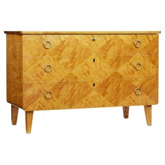 Mid-20th Century Scandinavian Patterned Birch Chest of Drawers