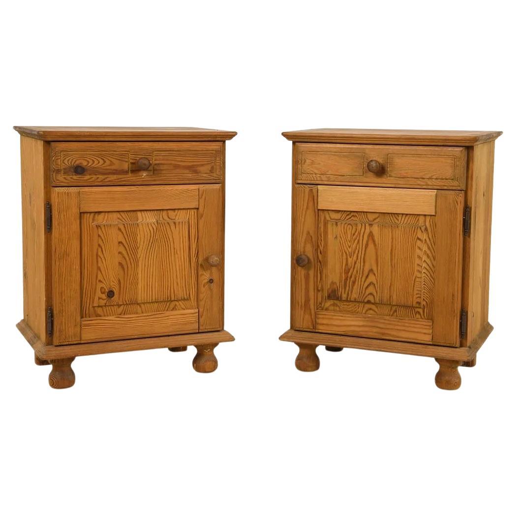 Mid-20th Century Scandinavian Pine Nightstands - A Pair For Sale