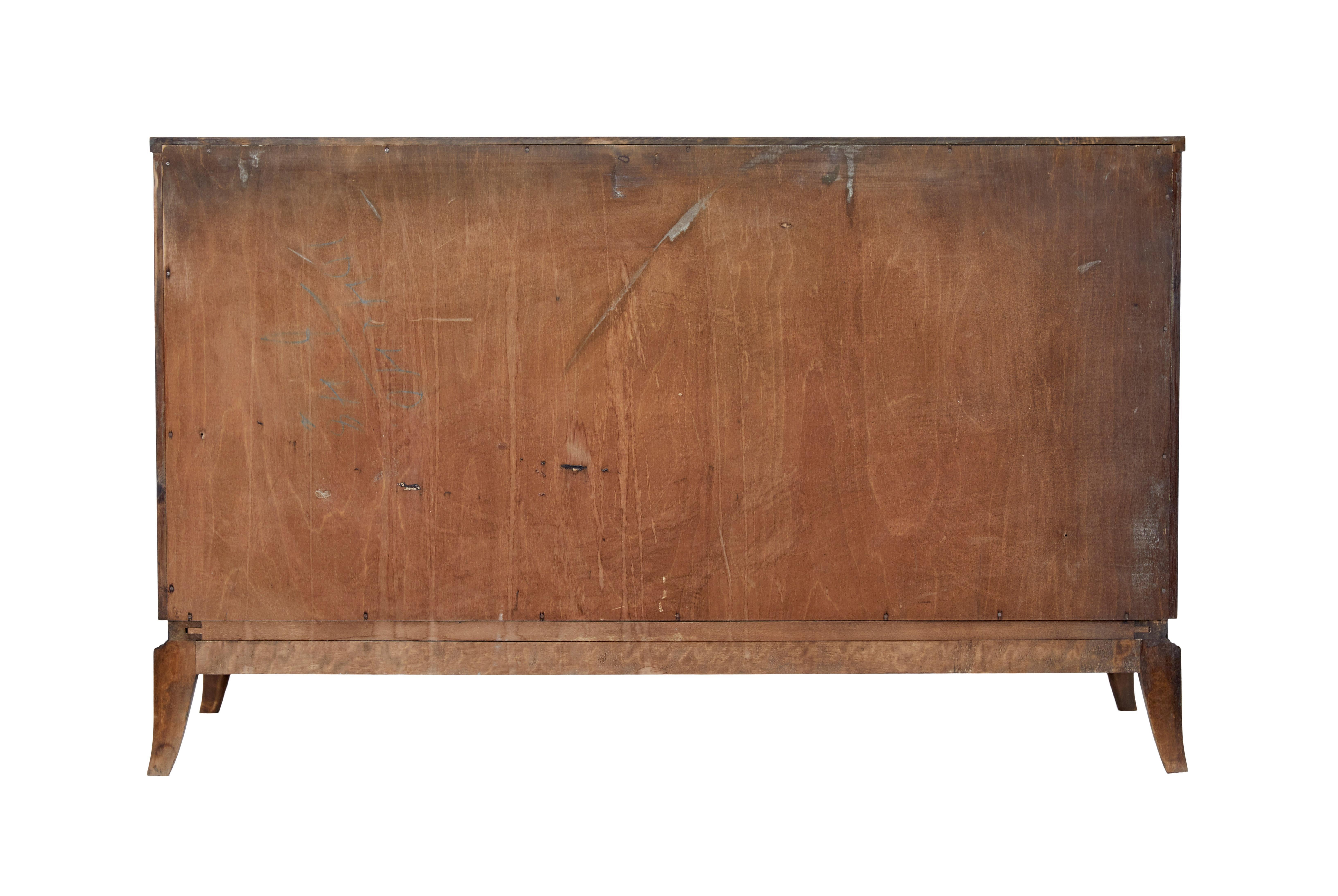 Hand-Crafted Mid-20th Century Scandinavian Satinwood Chest of Drawers