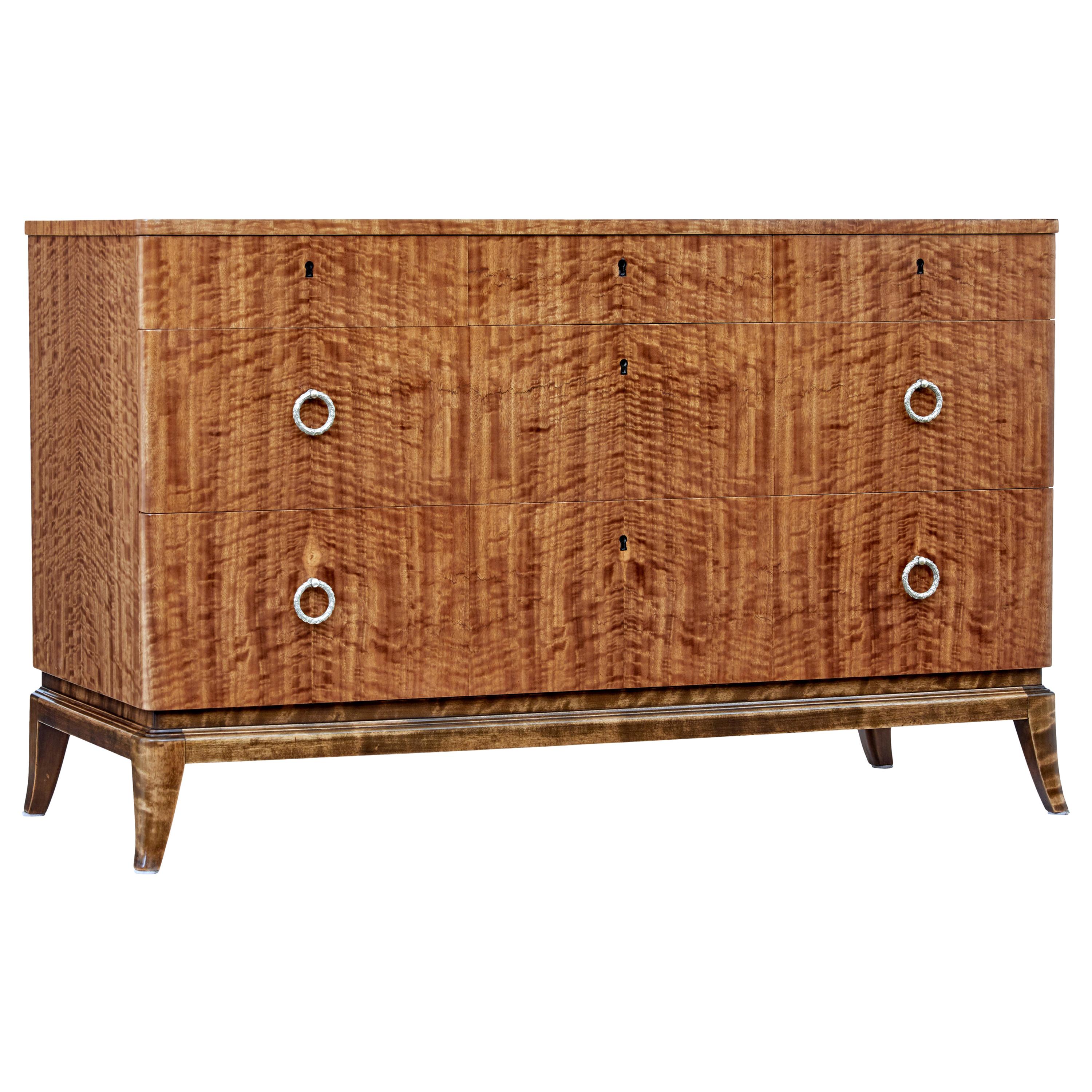 Mid-20th Century Scandinavian Satinwood Chest of Drawers