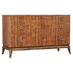 Vintage Mid-20th Century, Scandinavian Satinwood Chest of Drawers