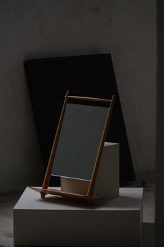 Mid-20th Century, Scandinavian Standing Table Mirror in Wood, 1950s–1960s