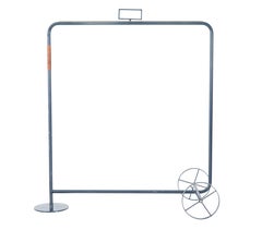 Mid 20th century Scandinavian steel mobile clothes rail