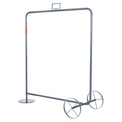 Mid 20th century Scandinavian steel mobile clothes rail