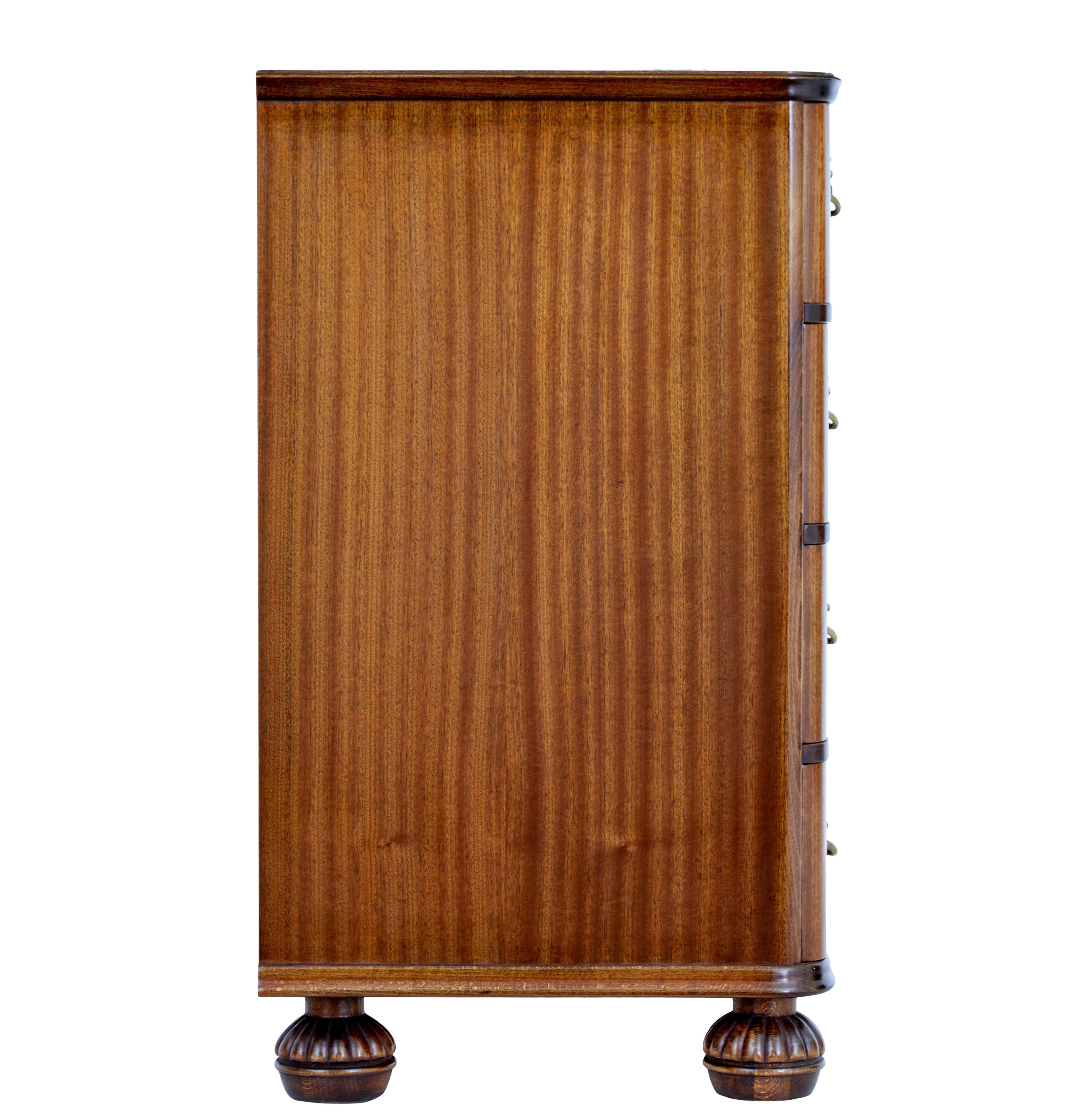 Mid 20th century Scandinavian teak chest of drawers In Good Condition For Sale In Debenham, Suffolk