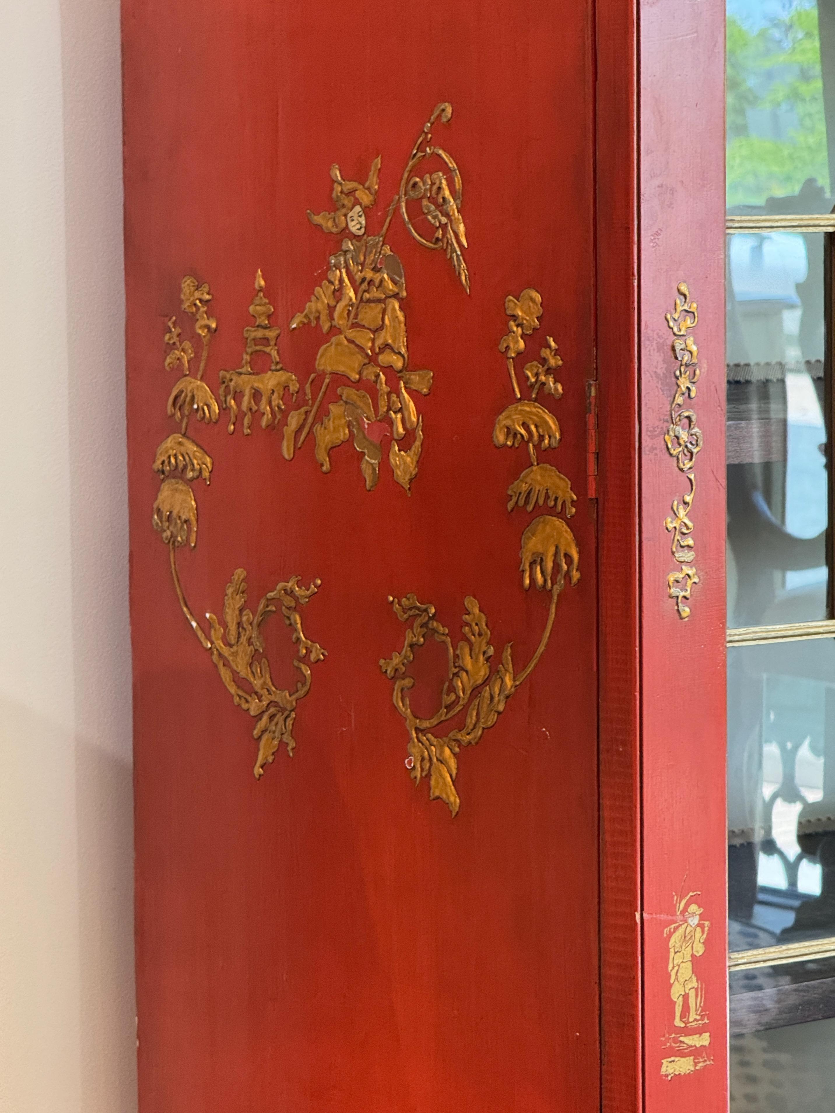 Armoires-bibliothèques Chinoiserie Ecarlate du milieu du 20ème siècle en vente 9