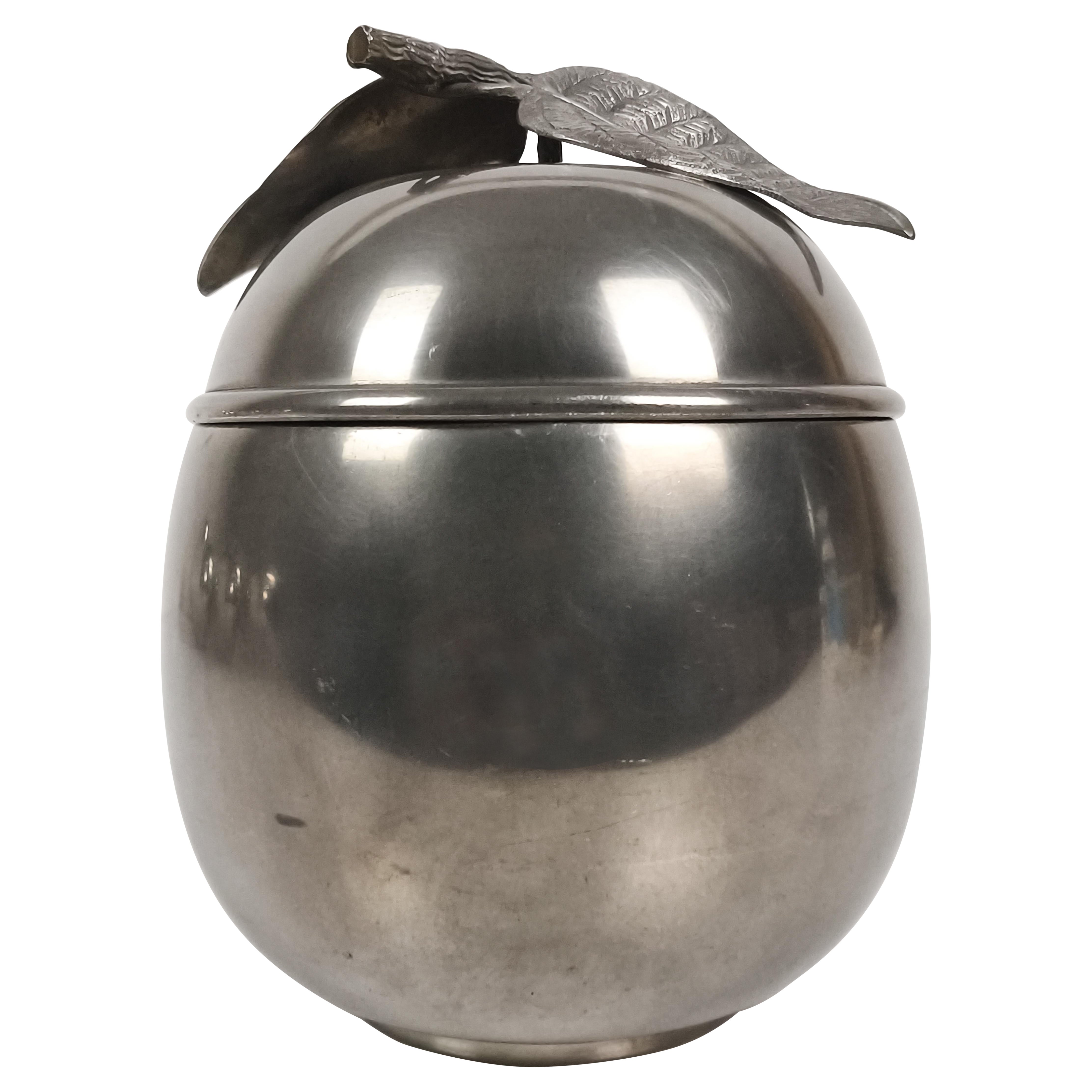 Mid-20th Century Sculptural Apple-Shaped Ice Bucket, Mauro Manetti Style, Italy