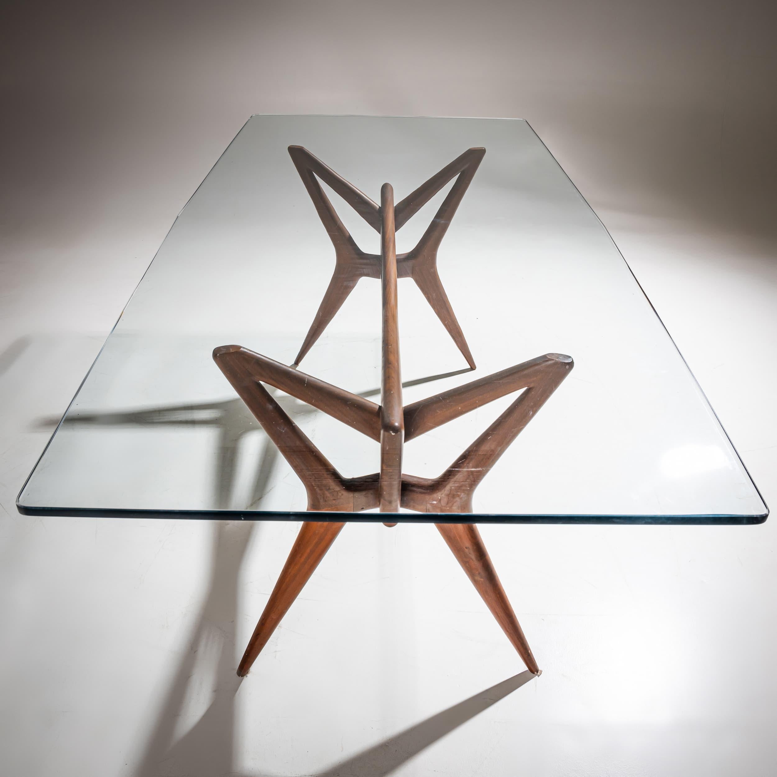 Glass Mid-20th Century Sculptural Dining Table, Italy For Sale
