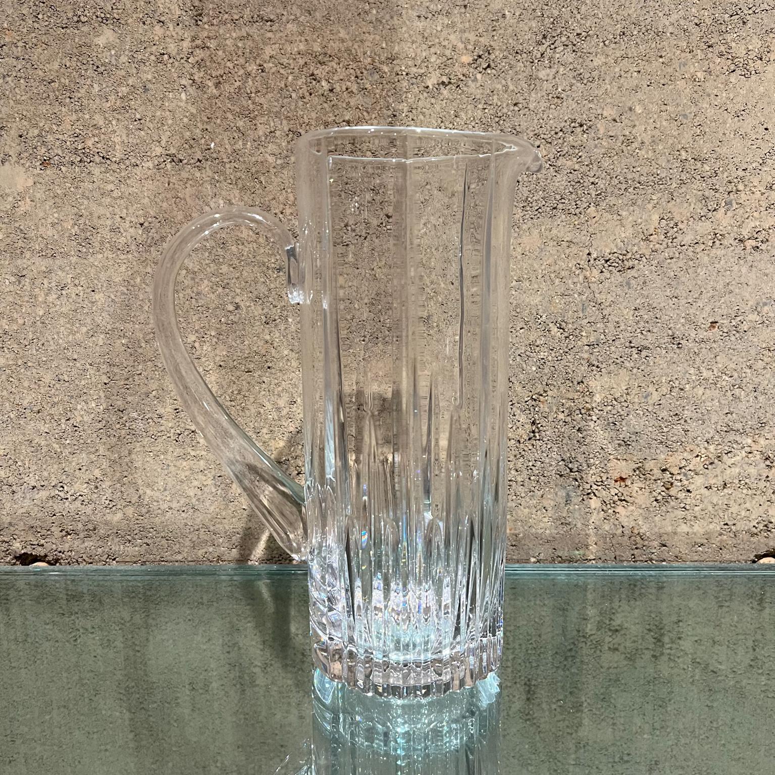 Mid-Century Modern Mid 20th Century Sculptural Modern Cut Glass Crystal Pitcher For Sale