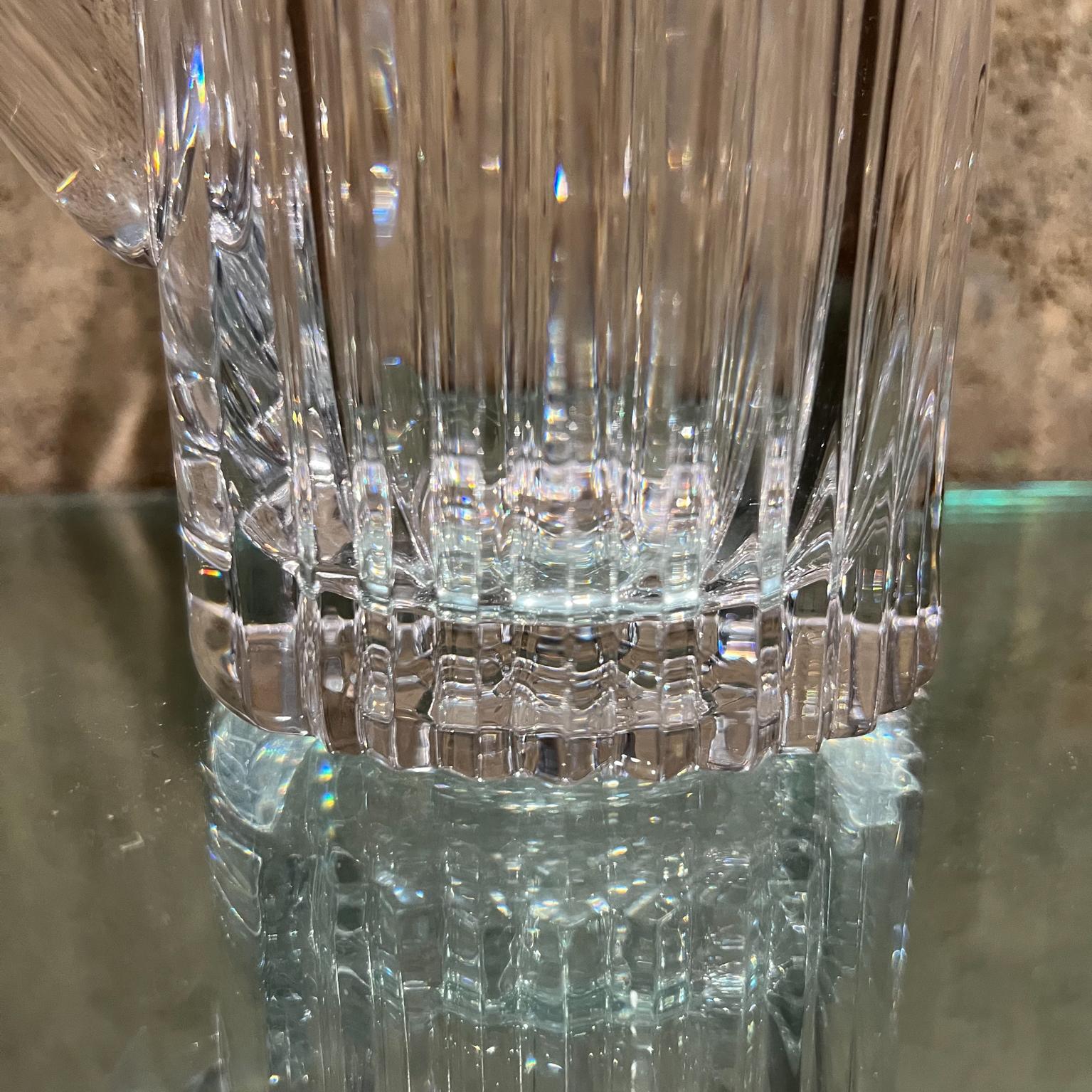 Mid 20th Century Sculptural Modern Cut Glass Crystal Pitcher In Good Condition For Sale In Chula Vista, CA
