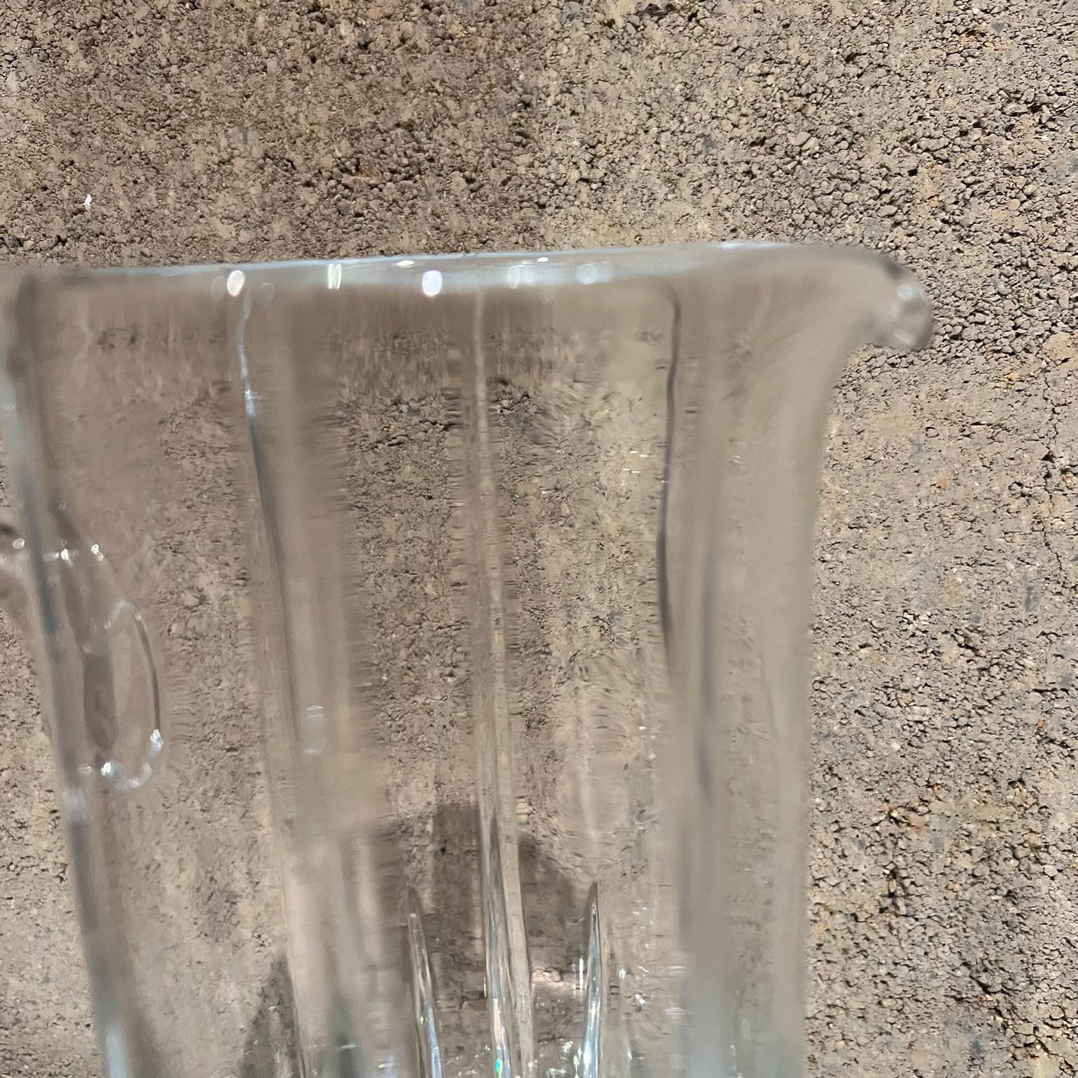 Mid 20th Century Sculptural Modern Cut Glass Crystal Pitcher For Sale 1