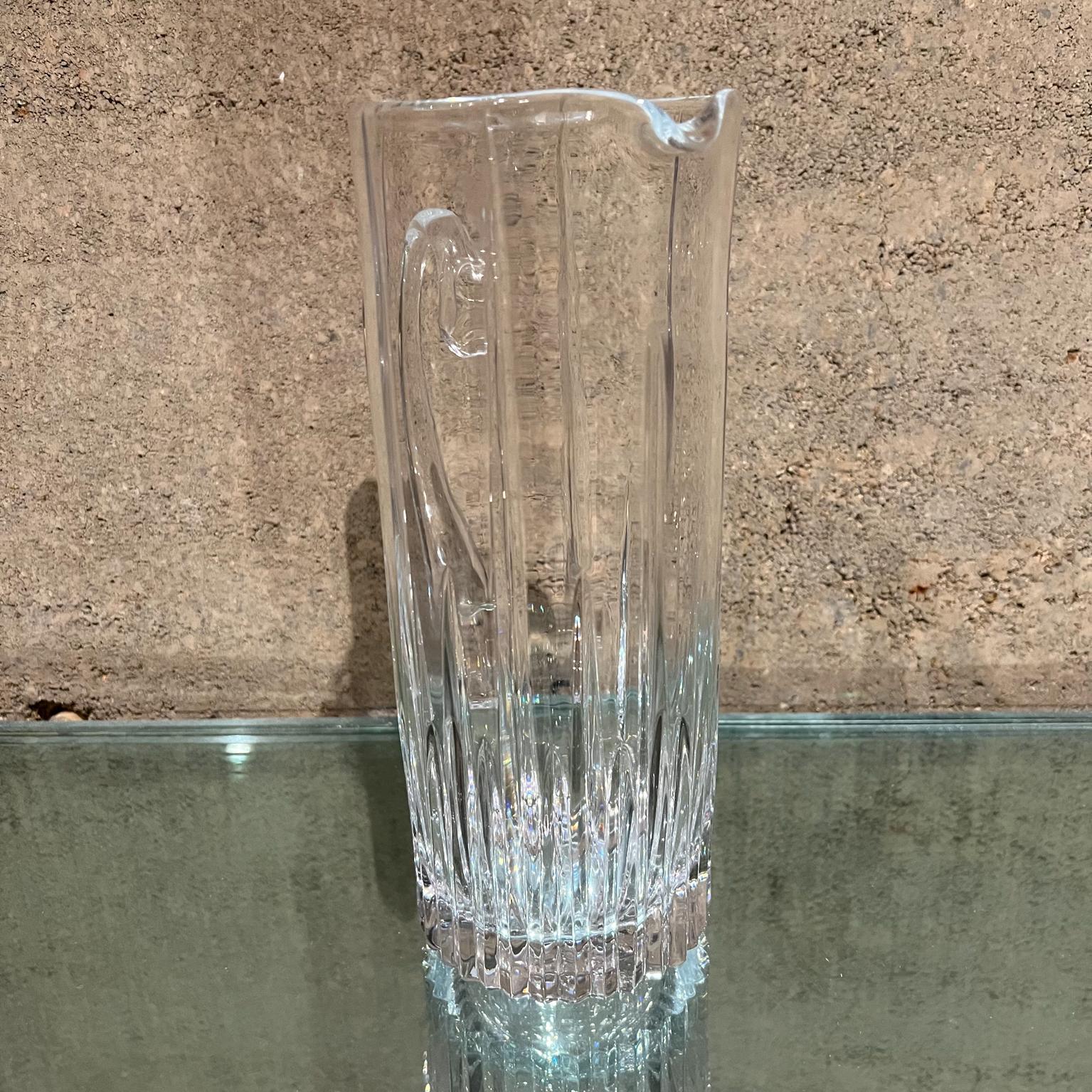 Mid 20th Century Sculptural Modern Cut Glass Crystal Pitcher For Sale 1