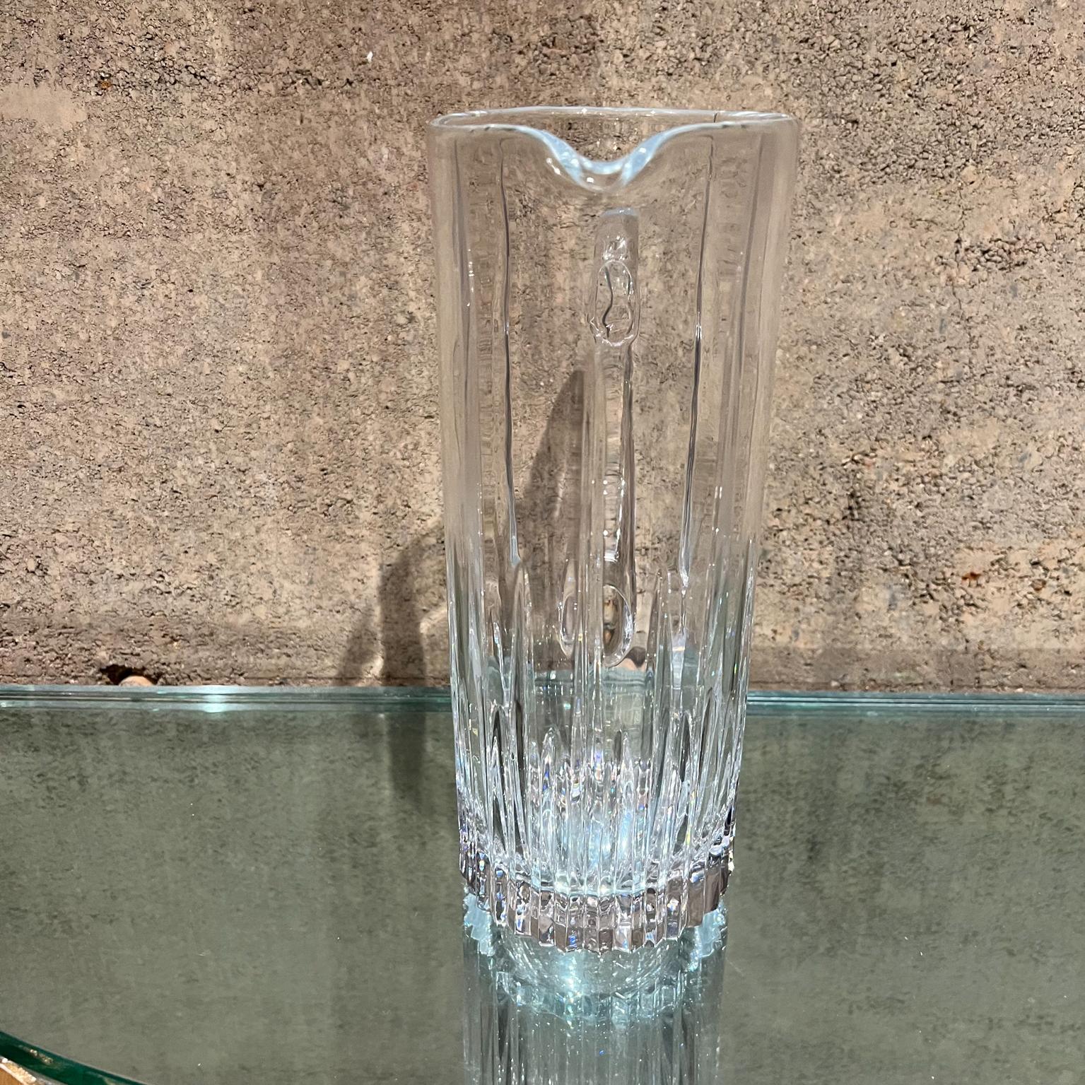 Mid 20th Century Sculptural Modern Cut Glass Crystal Pitcher For Sale 4