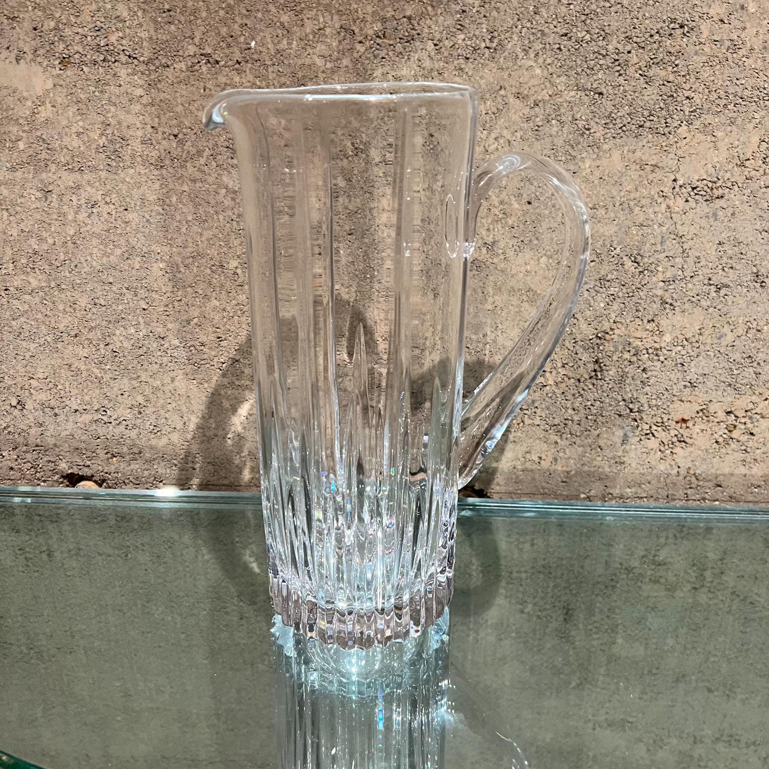 Mid 20th Century Sculptural Modern Cut Glass Crystal Pitcher For Sale 5