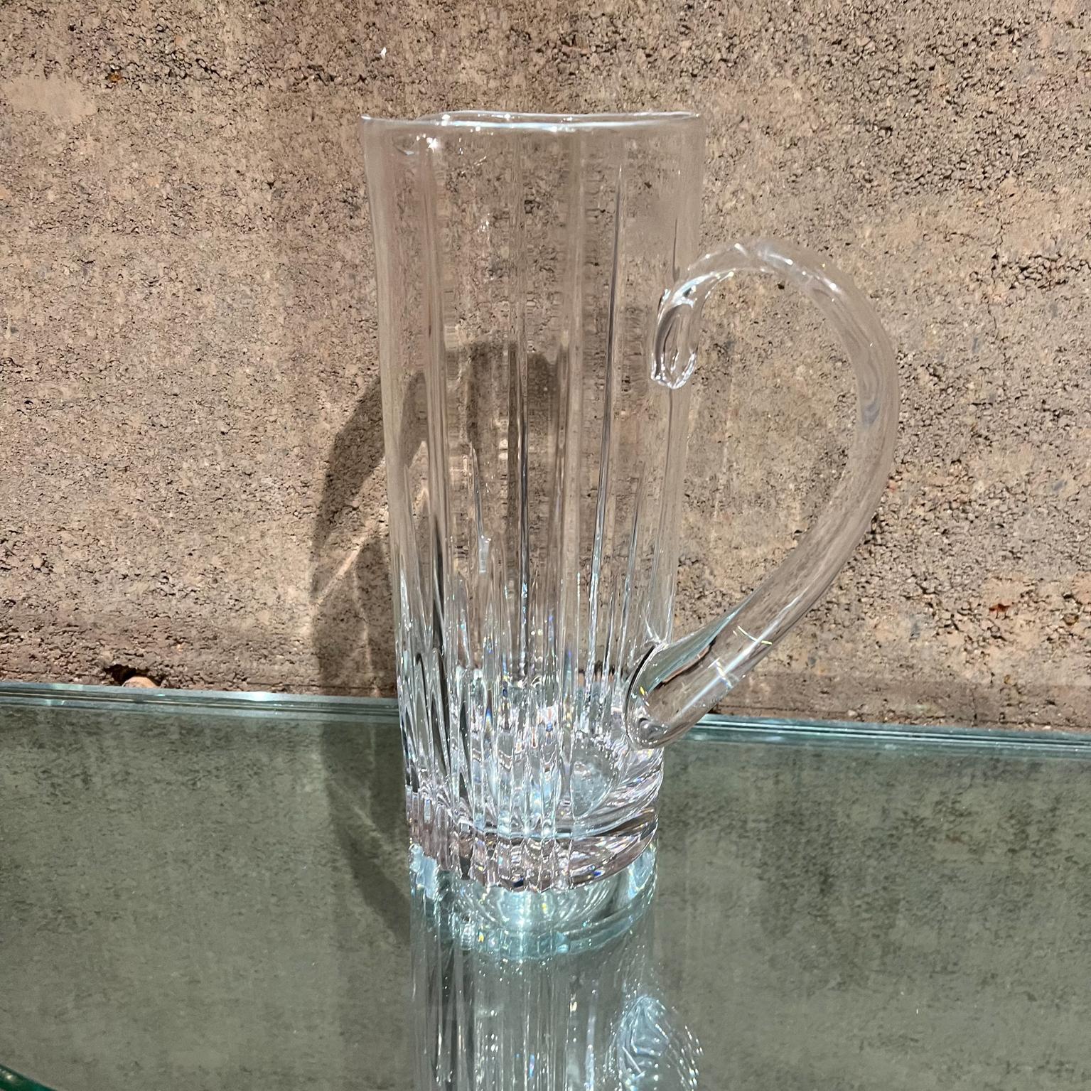 Mid 20th Century Sculptural Modern Cut Glass Crystal Pitcher For Sale 6