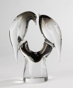 Mid-20th Century Sculpture - Livio Seguso for Gral Glass - Stylized Birds