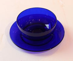 Mid-20th Century Set of 14 Crystal Dessert Bowls and Trays