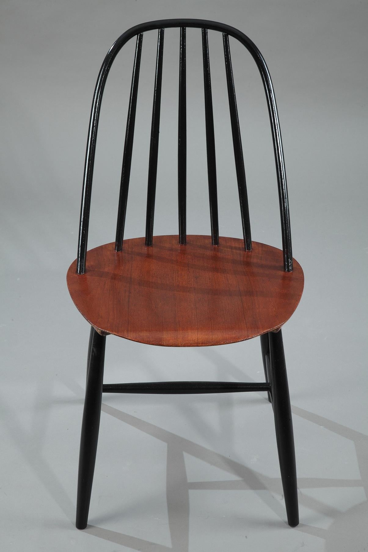 Mid-20th Century Set of 4 Scandinavian Chairs by Haga Fors, Sweden In Good Condition In Paris, FR