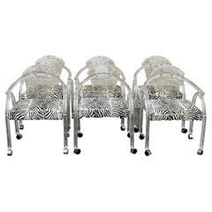 Mid 20th Century Set of 6 Lucite Dining Chairs in Style of Charles Hollis Jones