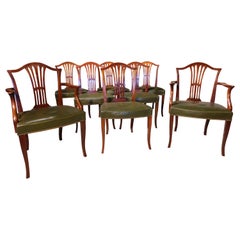 Mid-20th Century Set of 8 '6+2' Mahogany Chairs of Hepplewhite Design