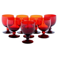 Mid 20th Century Set of 8 Small Wine Glasses by Monica Bratt