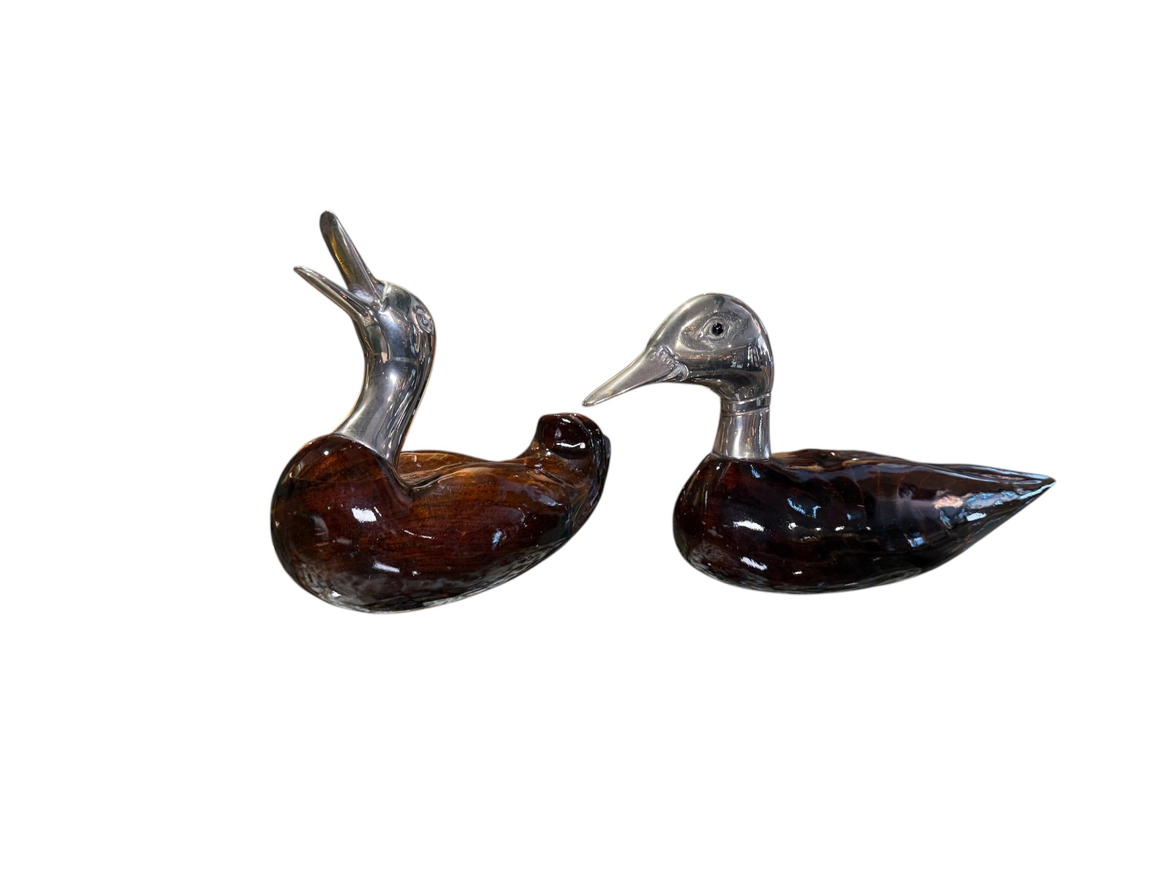 Hand-Crafted Mid-20th Century Set Of De Stijl Firenze Sculptures Of Ducks For Sale