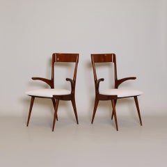 Mid-20th Century Set of Eight Dining Armchairs, Italy