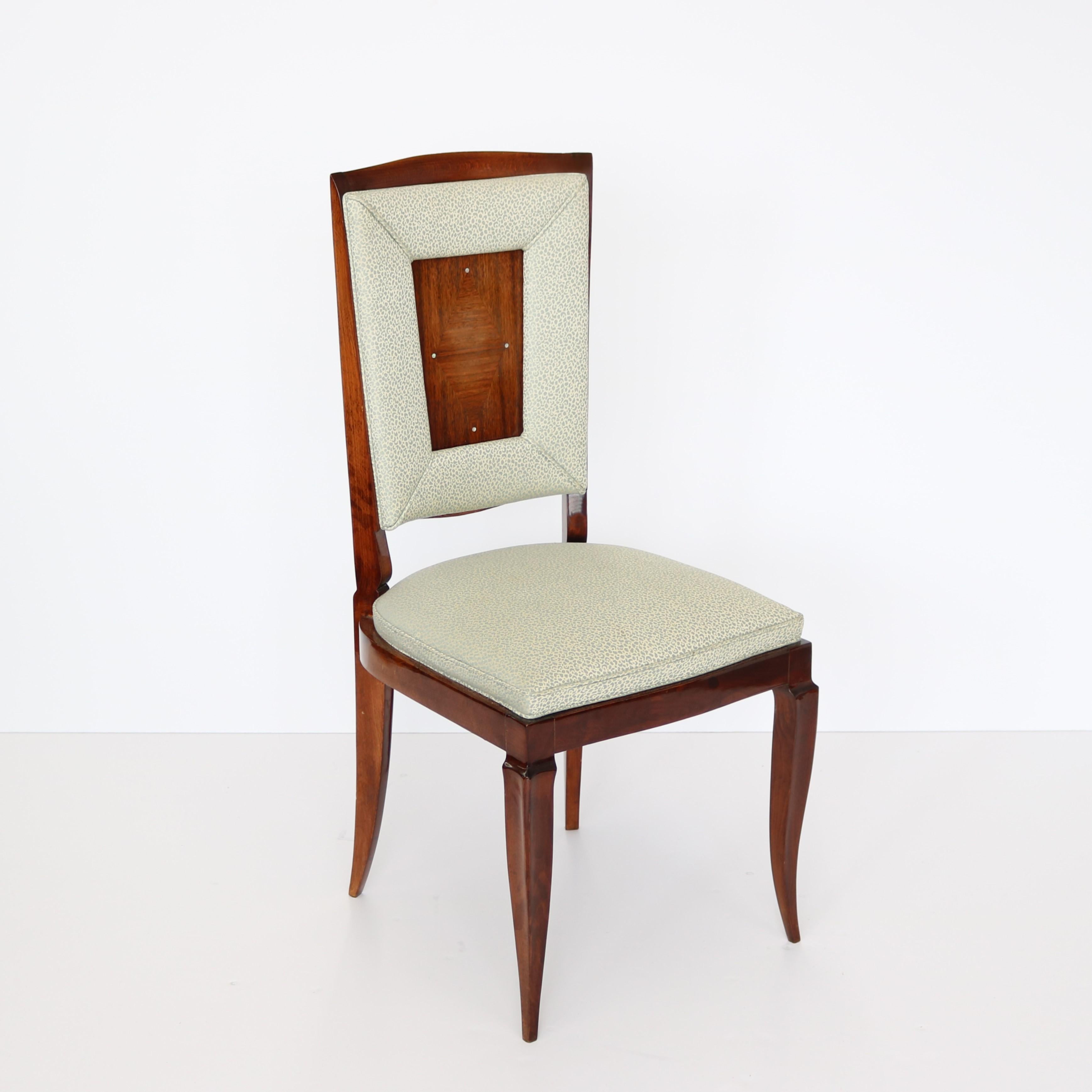 Mid-20th Century Set of Eight Dining Chairs by Jules Leleu, France In Good Condition For Sale In New York, NY