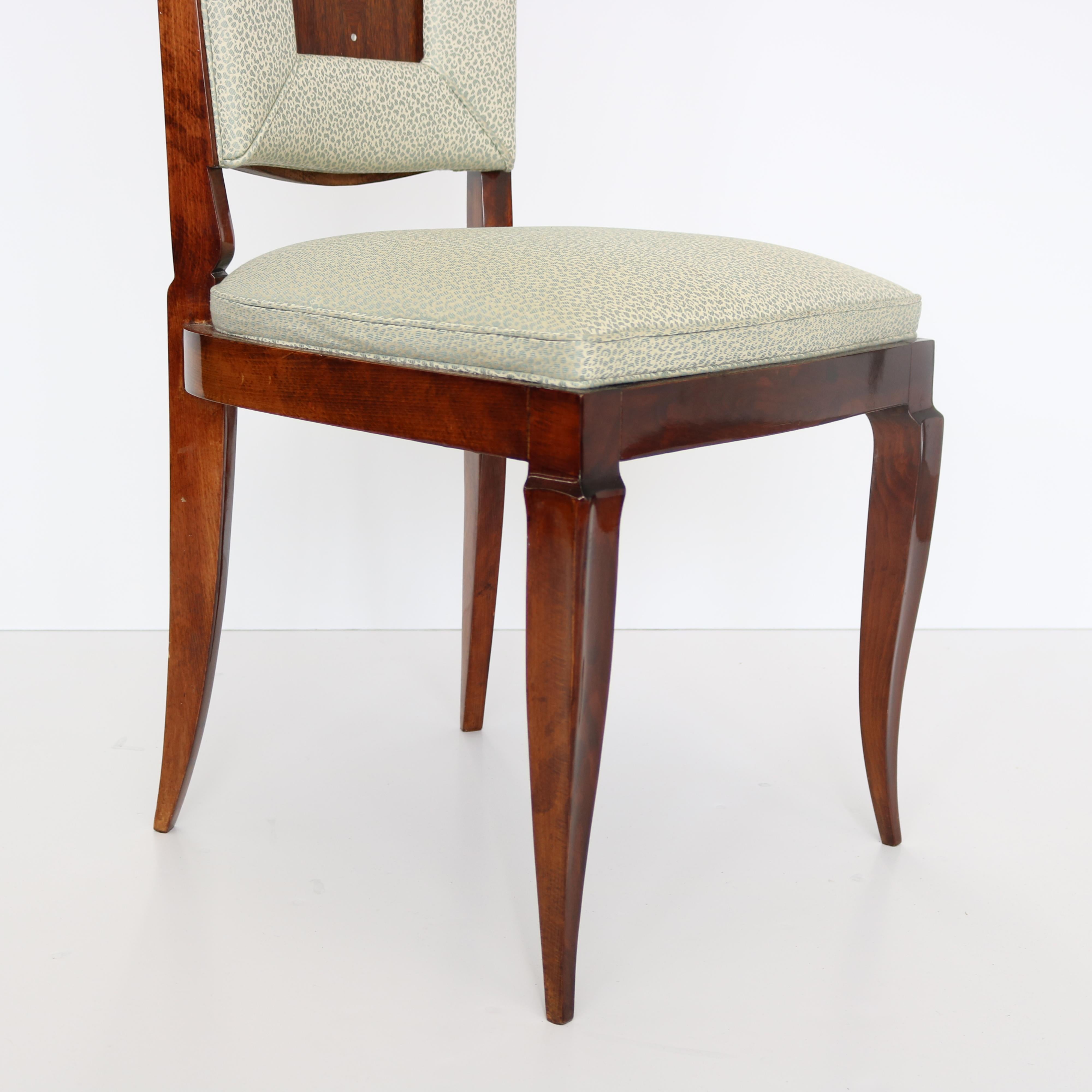 Mid-20th Century Set of Eight Dining Chairs by Jules Leleu, France For Sale 1