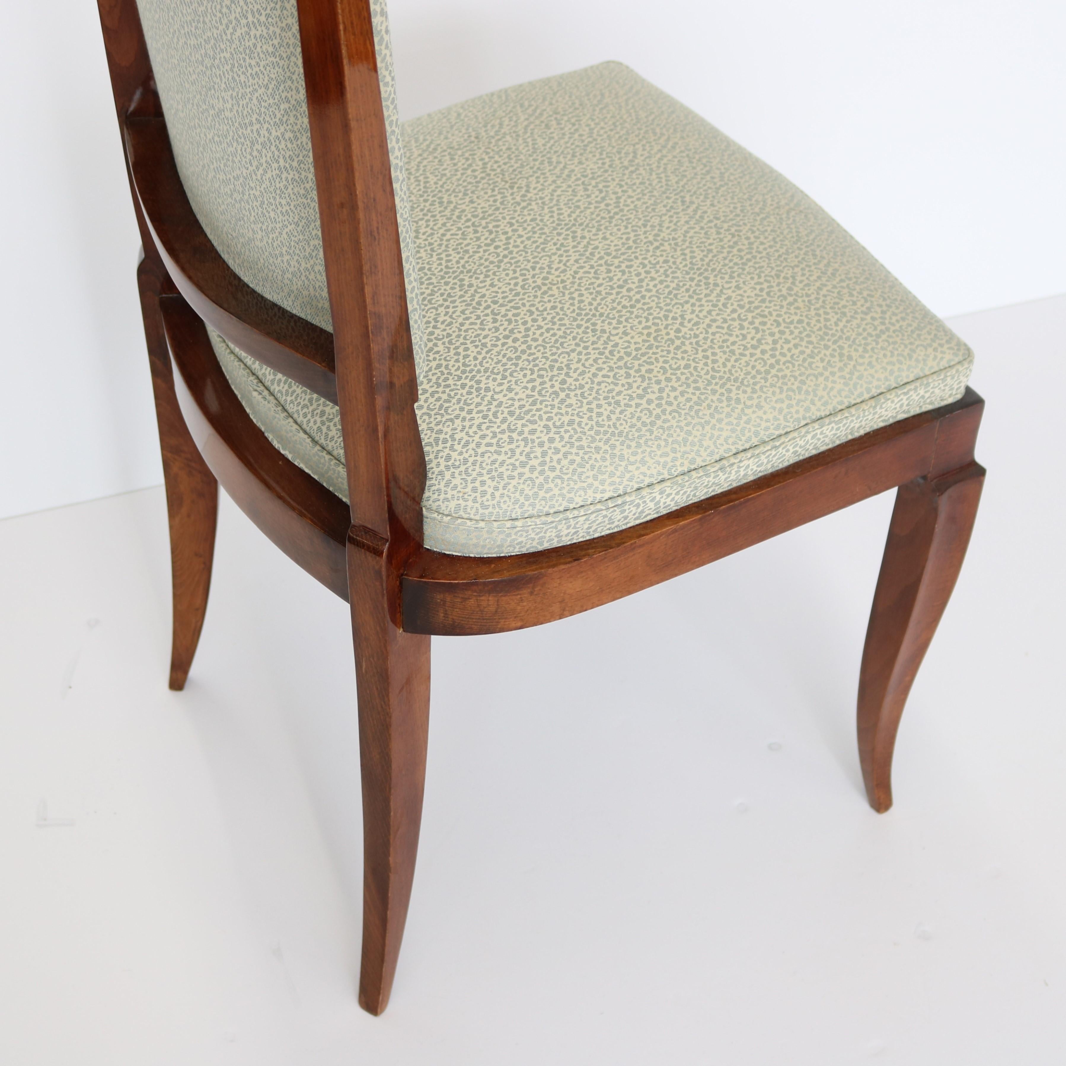 Mid-20th Century Set of Eight Dining Chairs by Jules Leleu, France For Sale 2