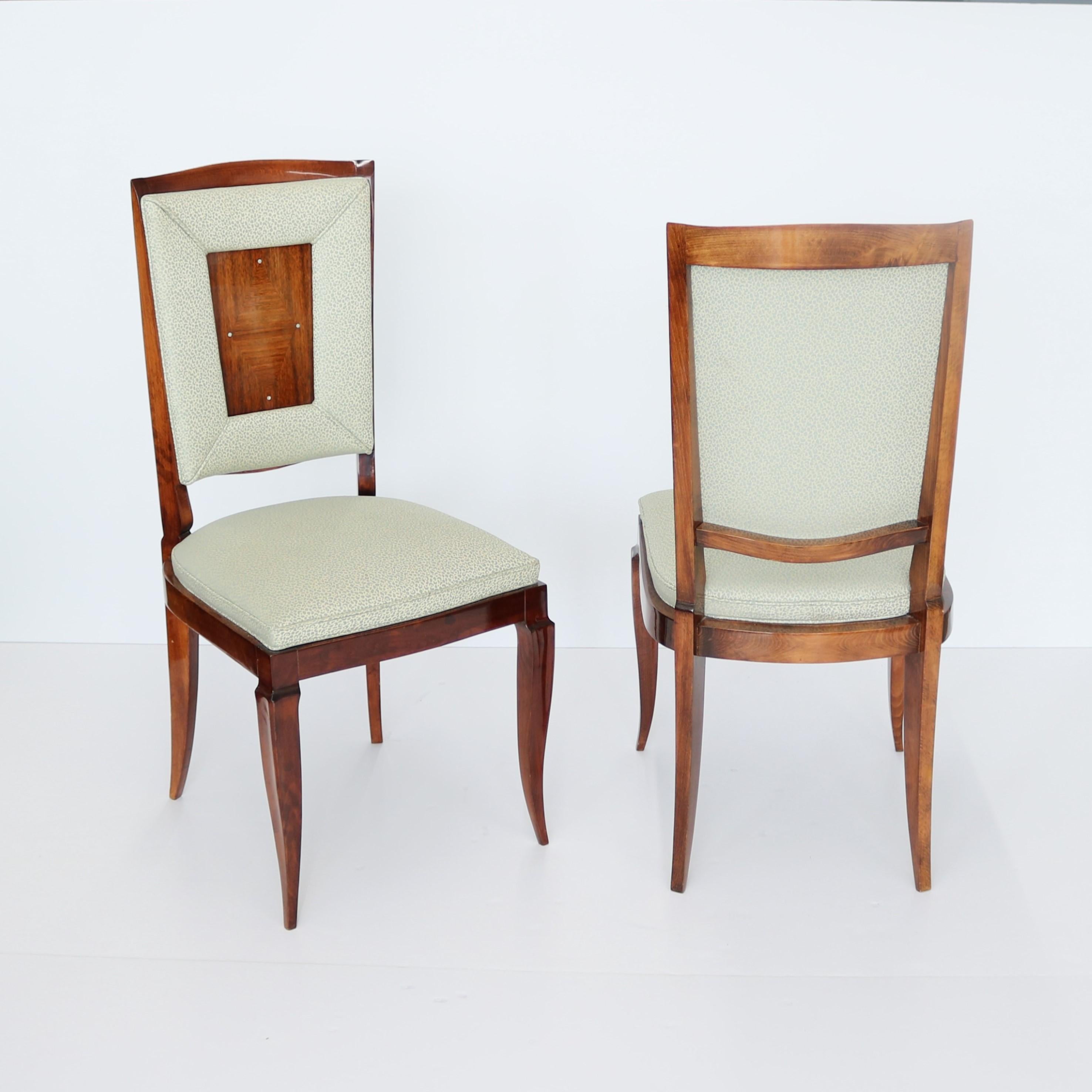 Mid-20th Century Set of Eight Dining Chairs by Jules Leleu, France For Sale 3