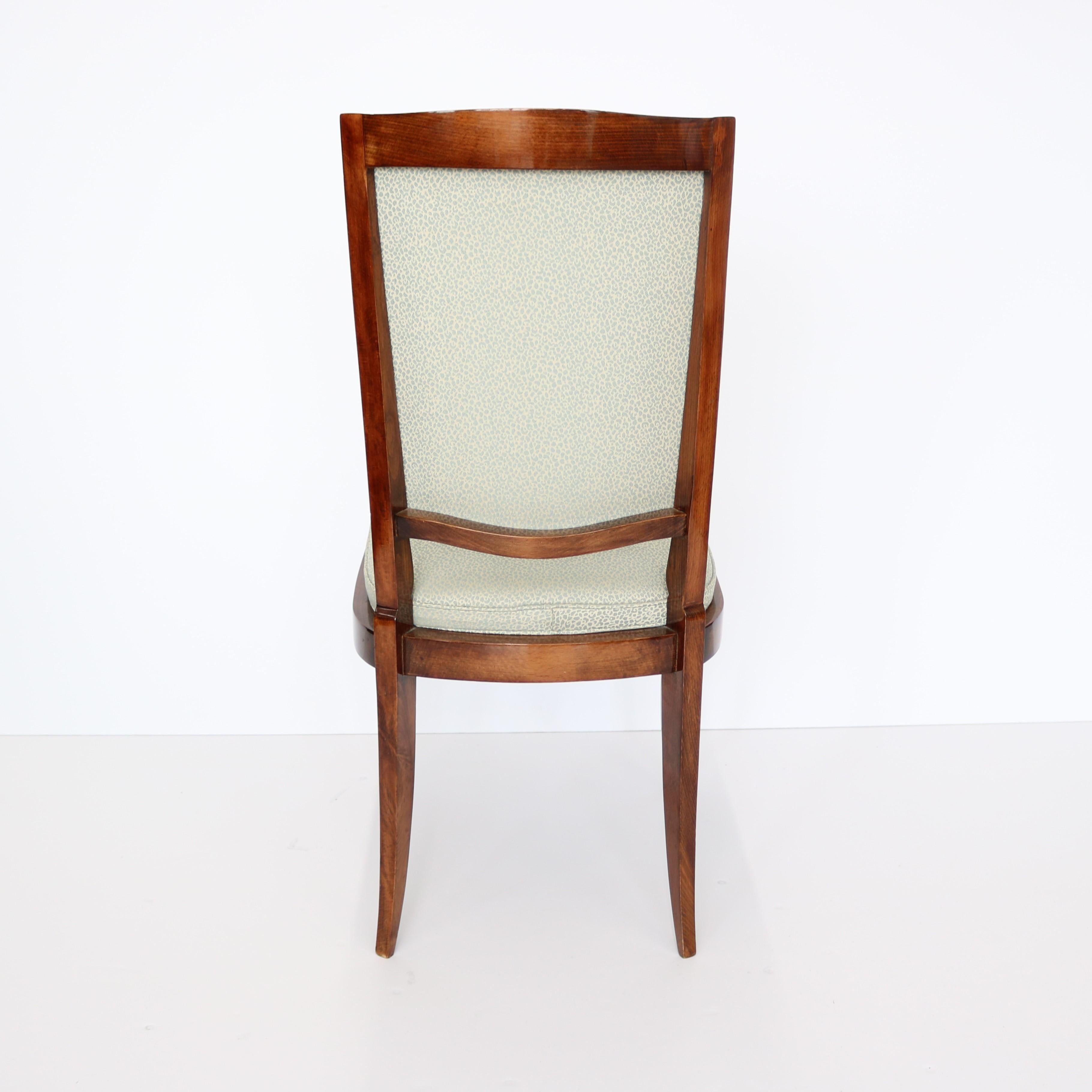 Mid-20th Century Set of Eight Dining Chairs by Jules Leleu, France For Sale 4