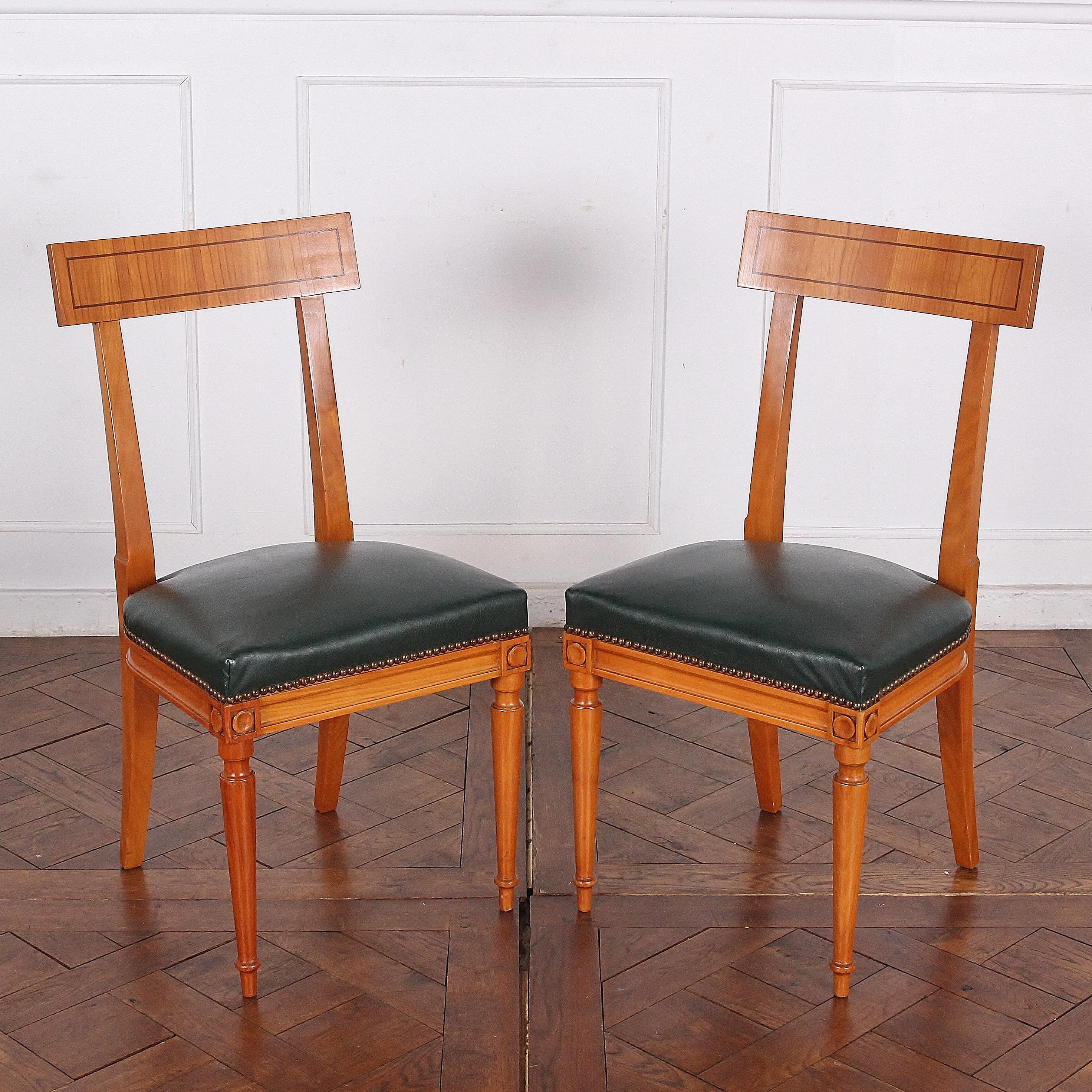 Mid-20th Century Set of Eight French Directoire Dining Chairs 6