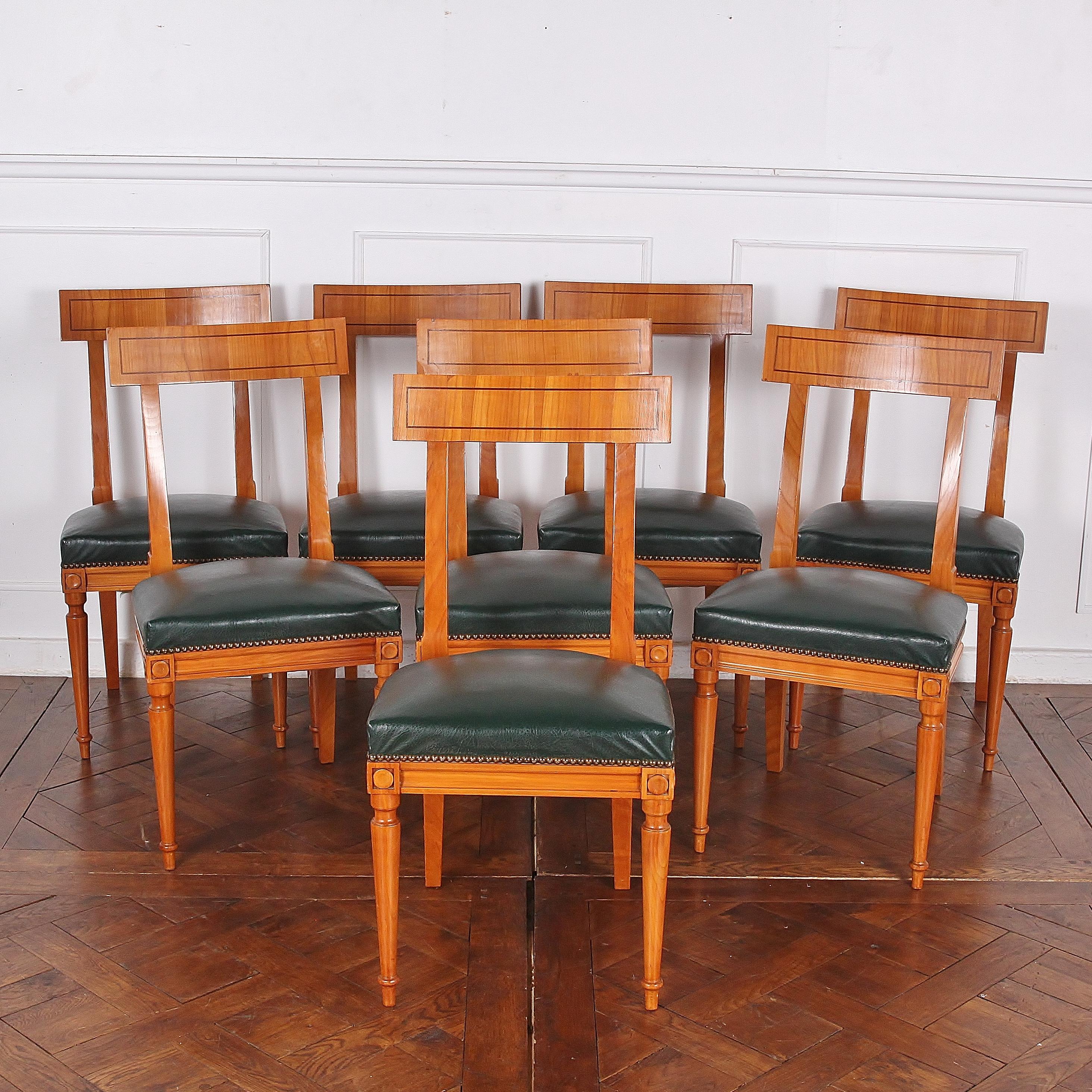 Mid-20th Century Set of Eight French Directoire Dining Chairs 7