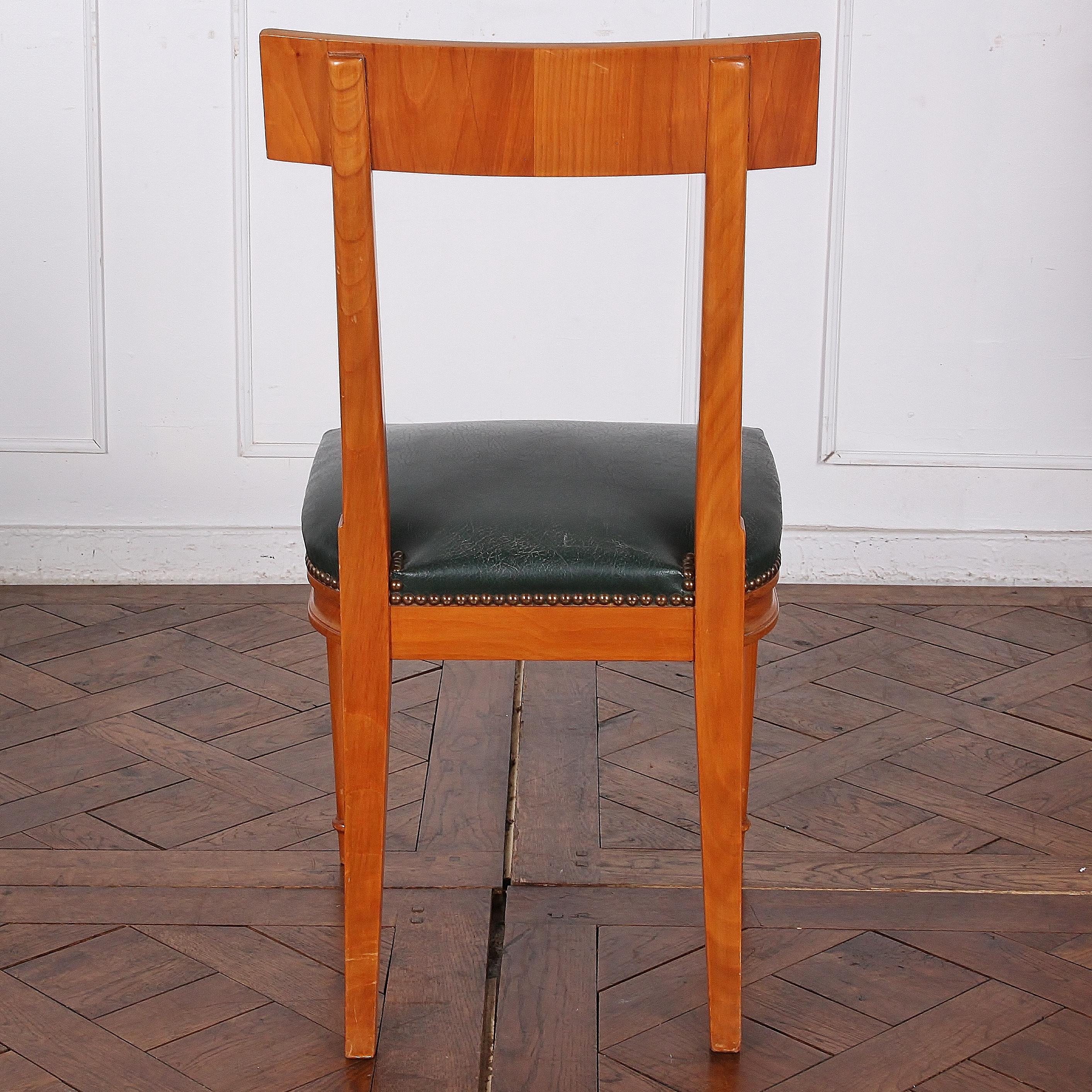Cherry Mid-20th Century Set of Eight French Directoire Dining Chairs