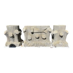 Mid 20th Century Set of Faux Bois Italian Limestone Planters