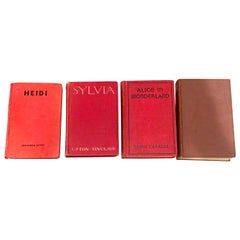 Vintage Mid-20th Century Set of Four, First Edition Red Cloth Books