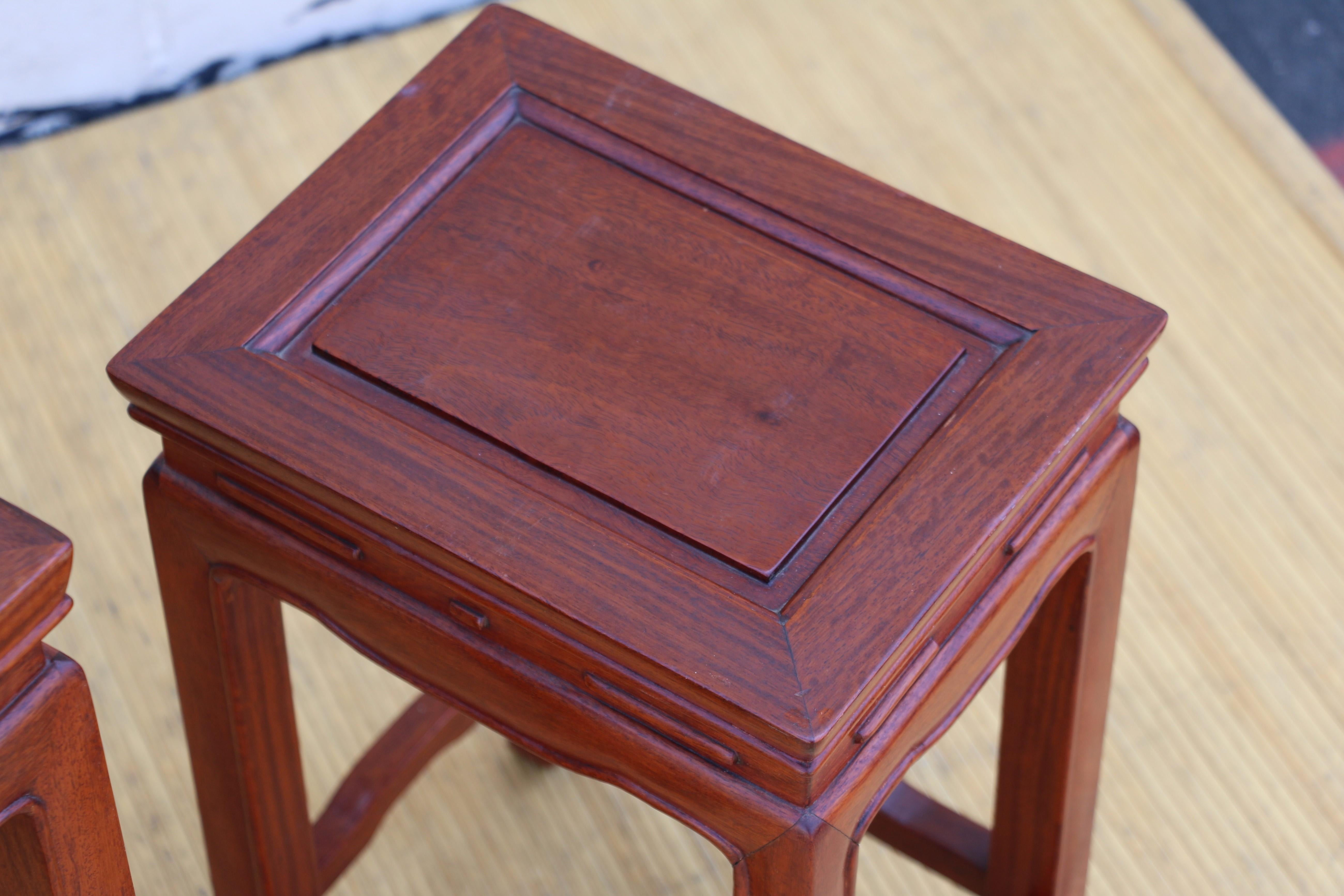Mid 20th Century Set of Four Chinese Hong-Mu Nest of Tables for George Zee & CO. For Sale 4