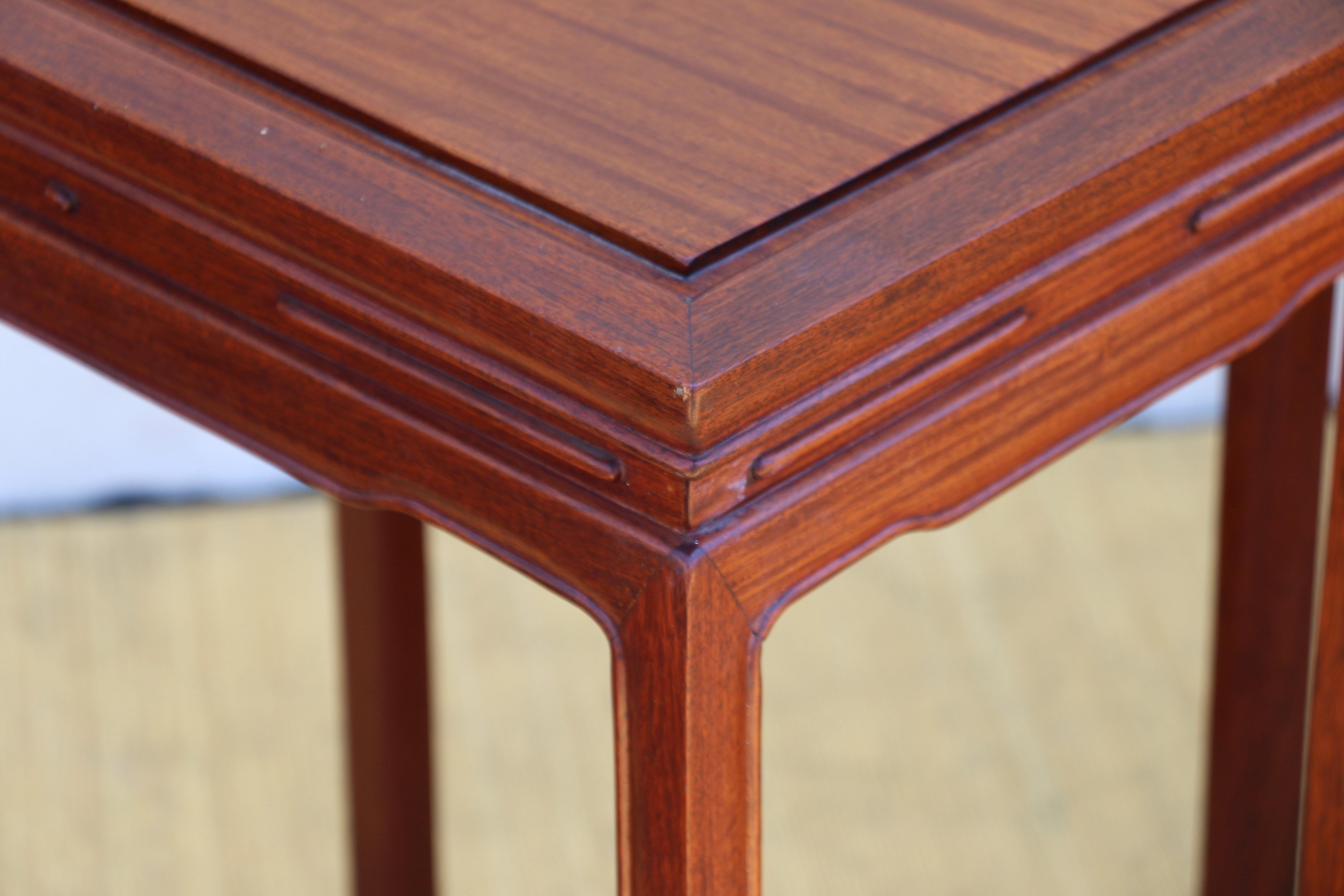 Mid 20th Century Set of Four Chinese Hong-Mu Nest of Tables for George Zee & CO. For Sale 6