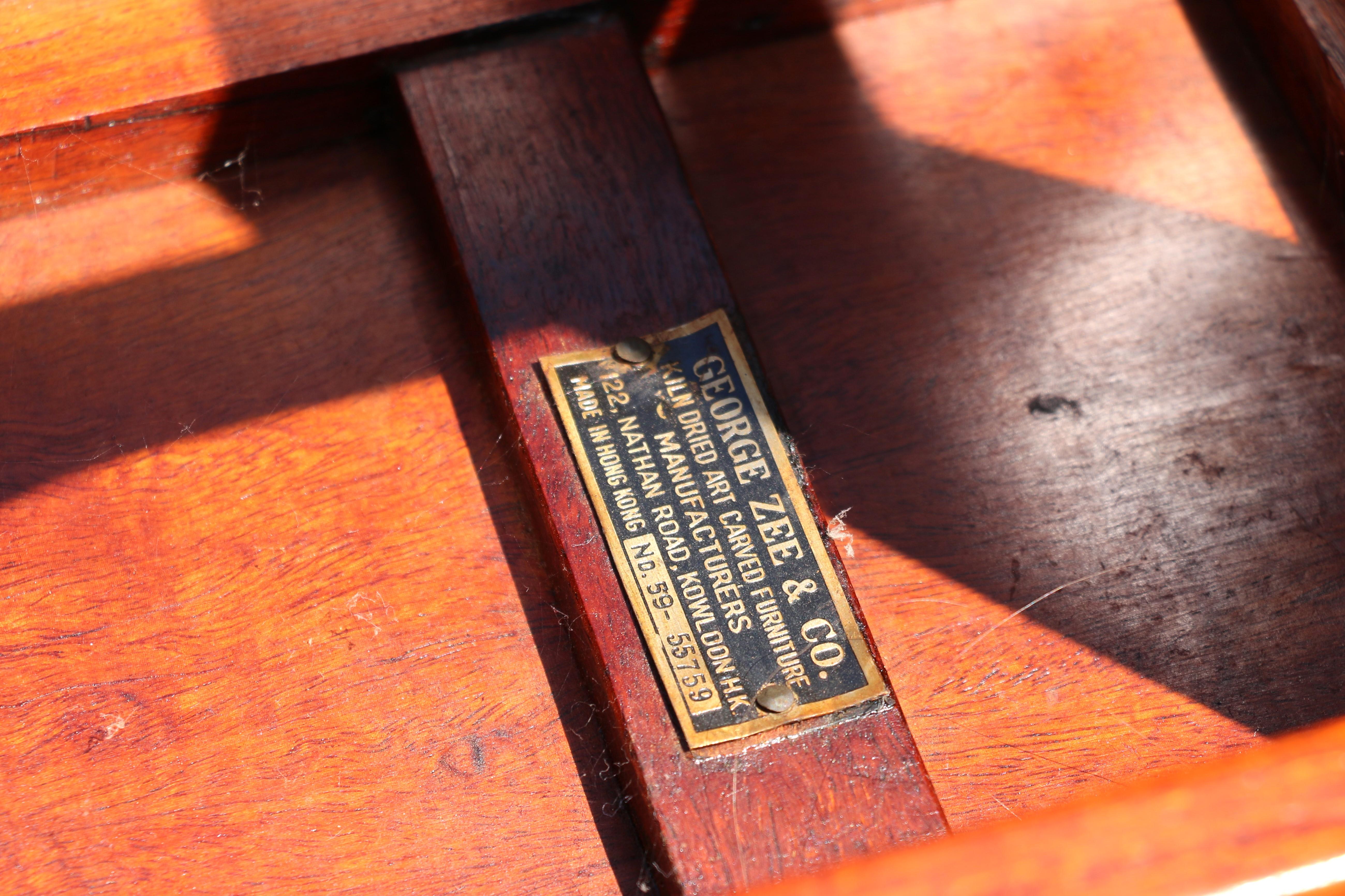 Mid 20th Century Set of Four Chinese Hong-Mu Nest of Tables for George Zee & CO. For Sale 8