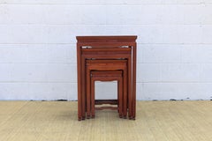 Mid 20th Century Set of Four Chinese Hong-Mu Nest of Tables for George Zee & CO.