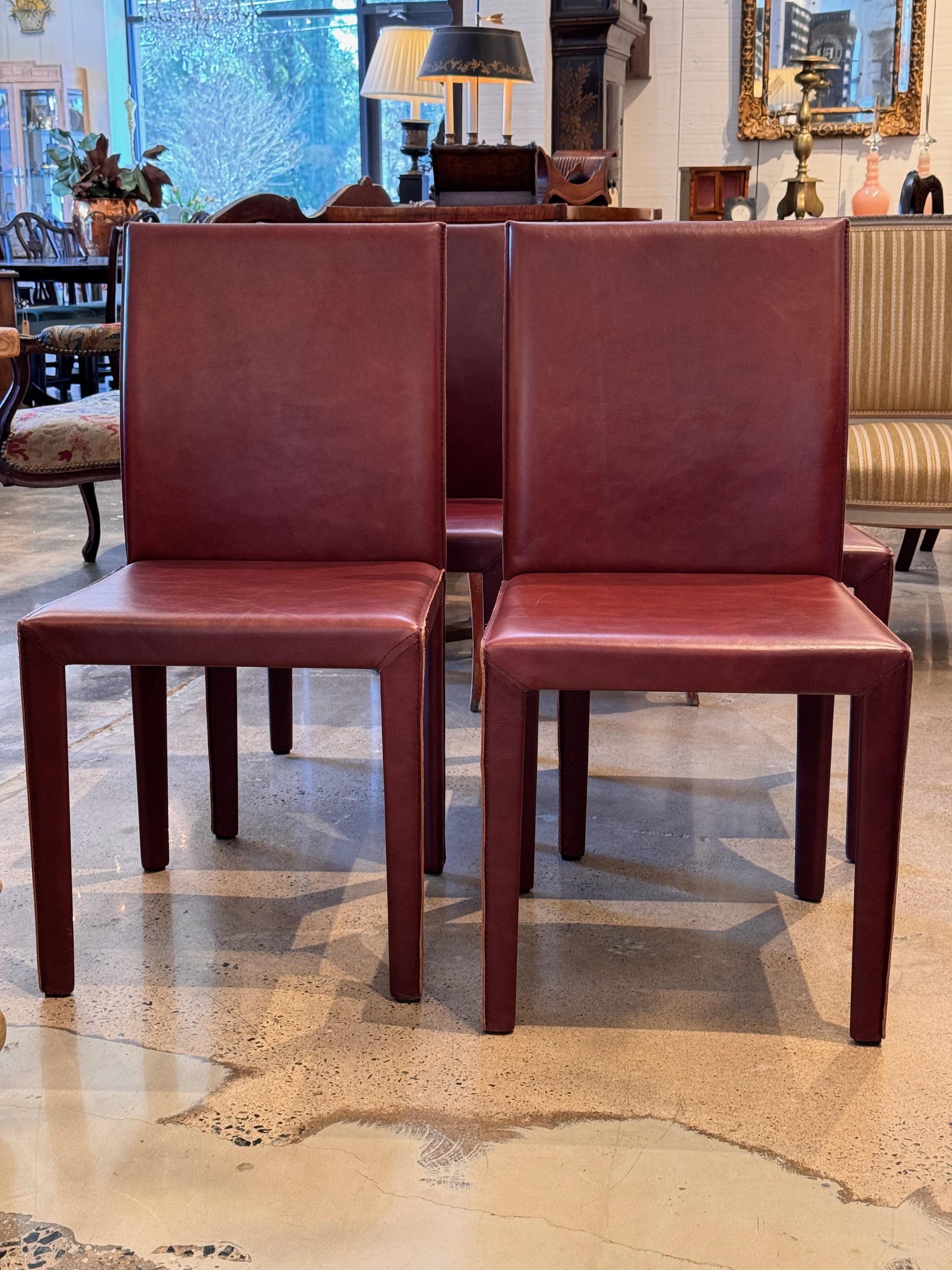 Italian Mid 20th Century Set of Four Mario Bellini Style Chairs For Sale