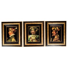 Mid-20th Century Set of Three Oil on Board Painting