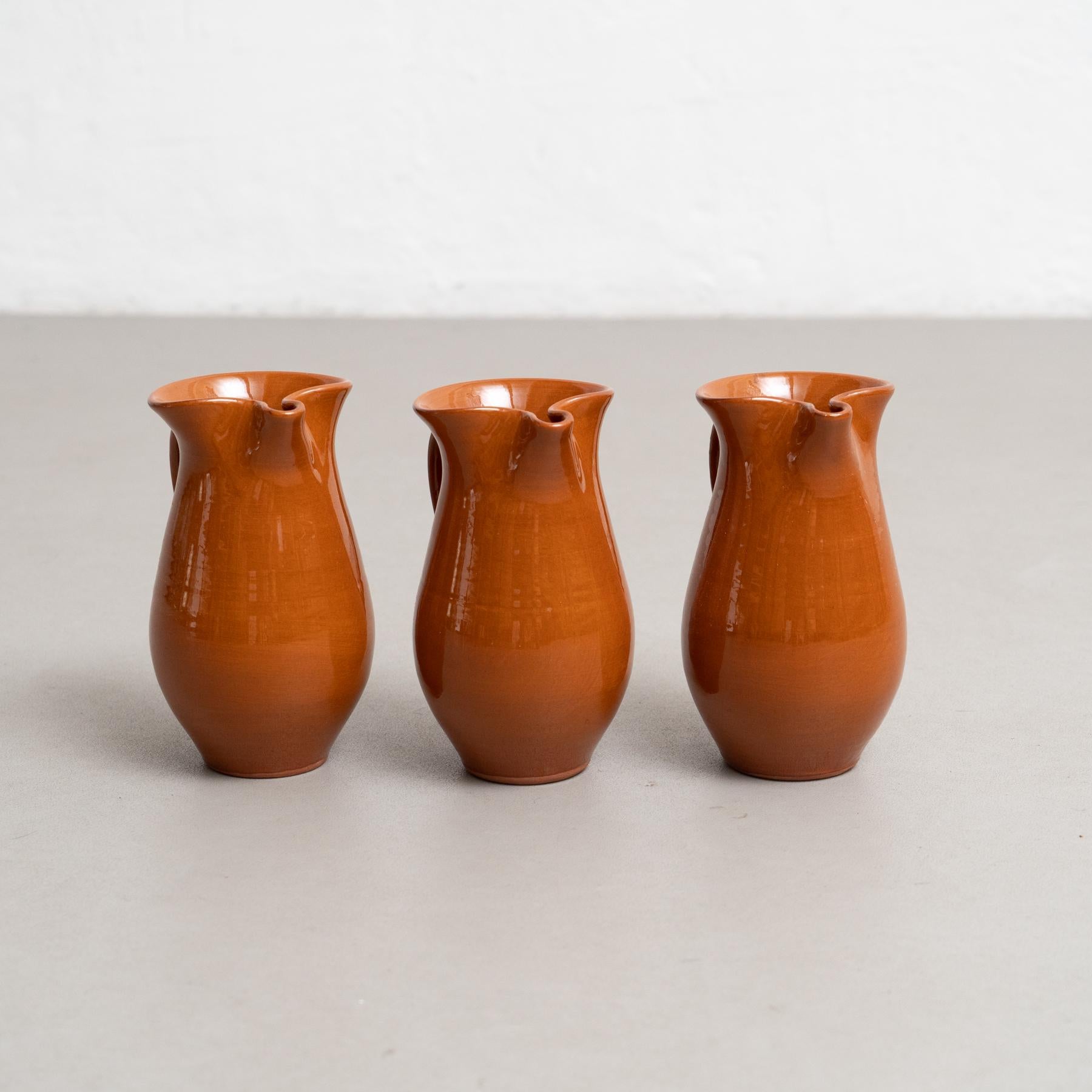 Mid 20th Century Set of Three Traditional Spanish Ceramic Vases 8