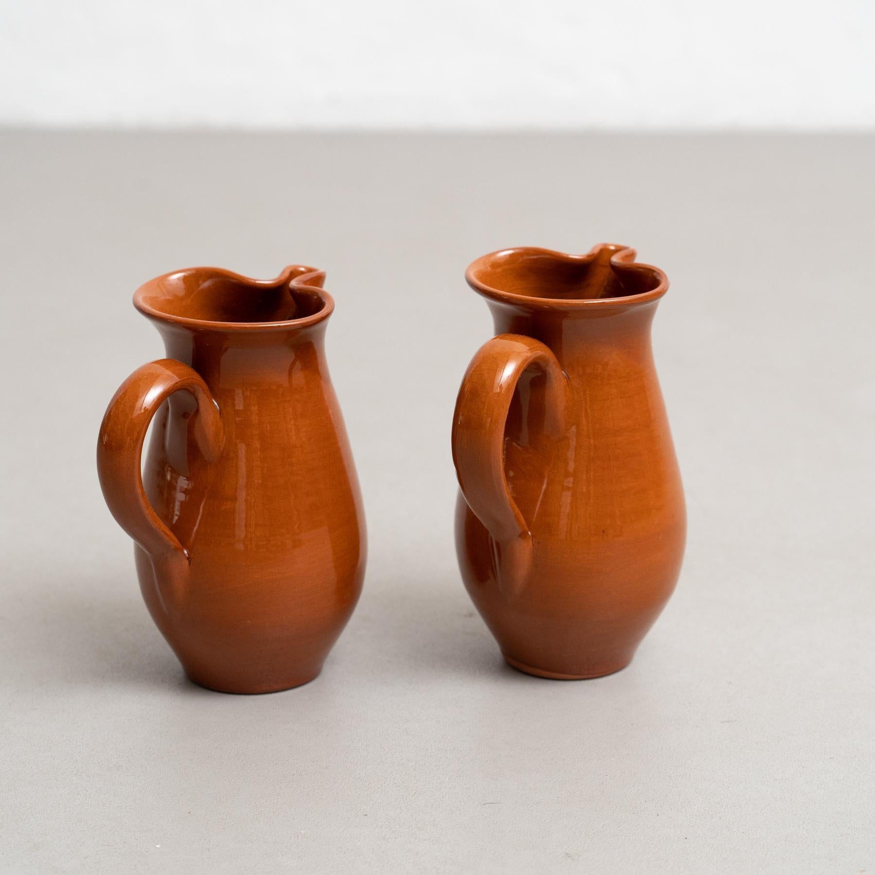 Mid 20th Century Set of Two Traditional Spanish Ceramic Vases For Sale 16