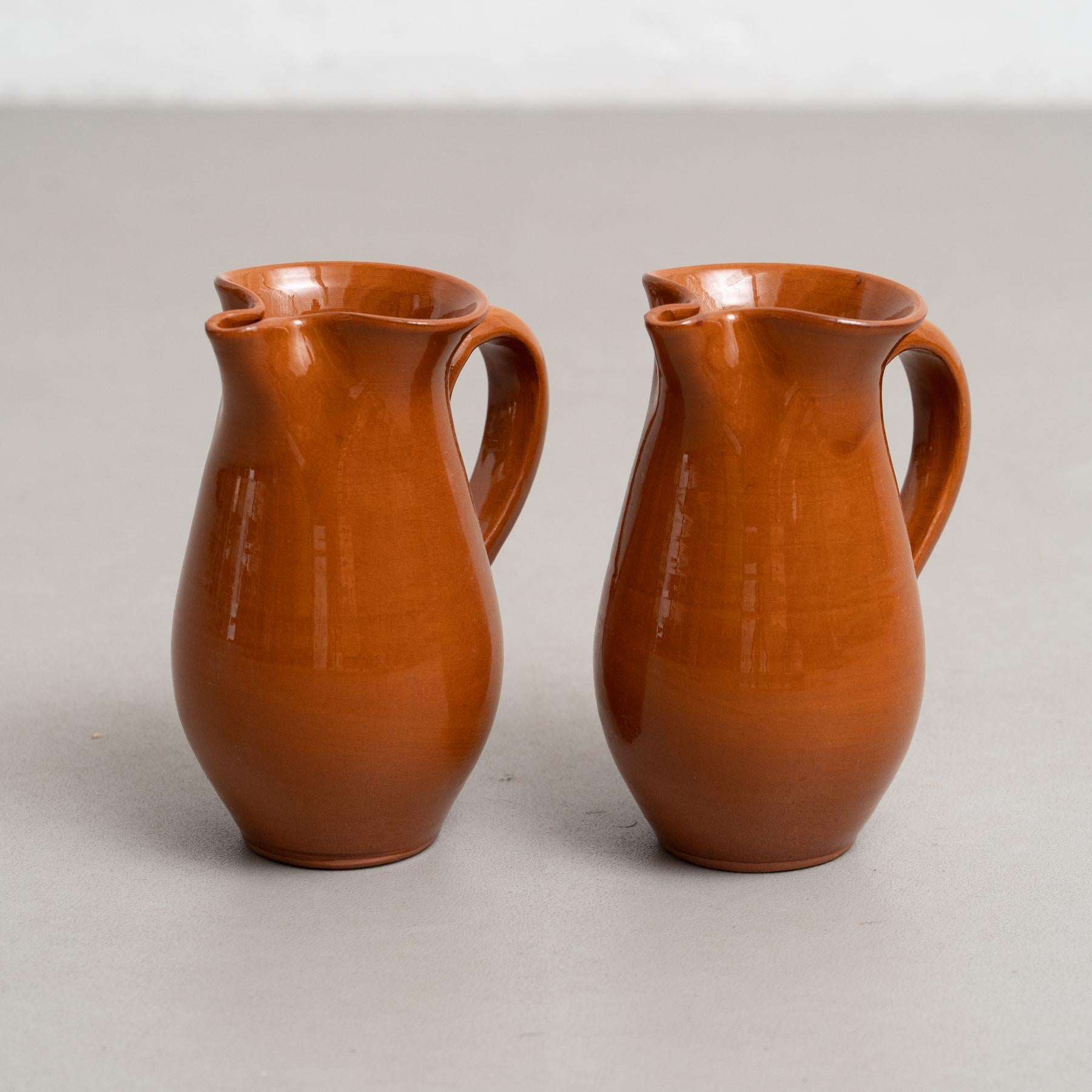 Mid 20th Century Set of Two Traditional Spanish Ceramic Vases In Good Condition In Barcelona, Barcelona