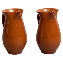 Vintage Mid 20th Century Set of Two Traditional Spanish Ceramic Vases
