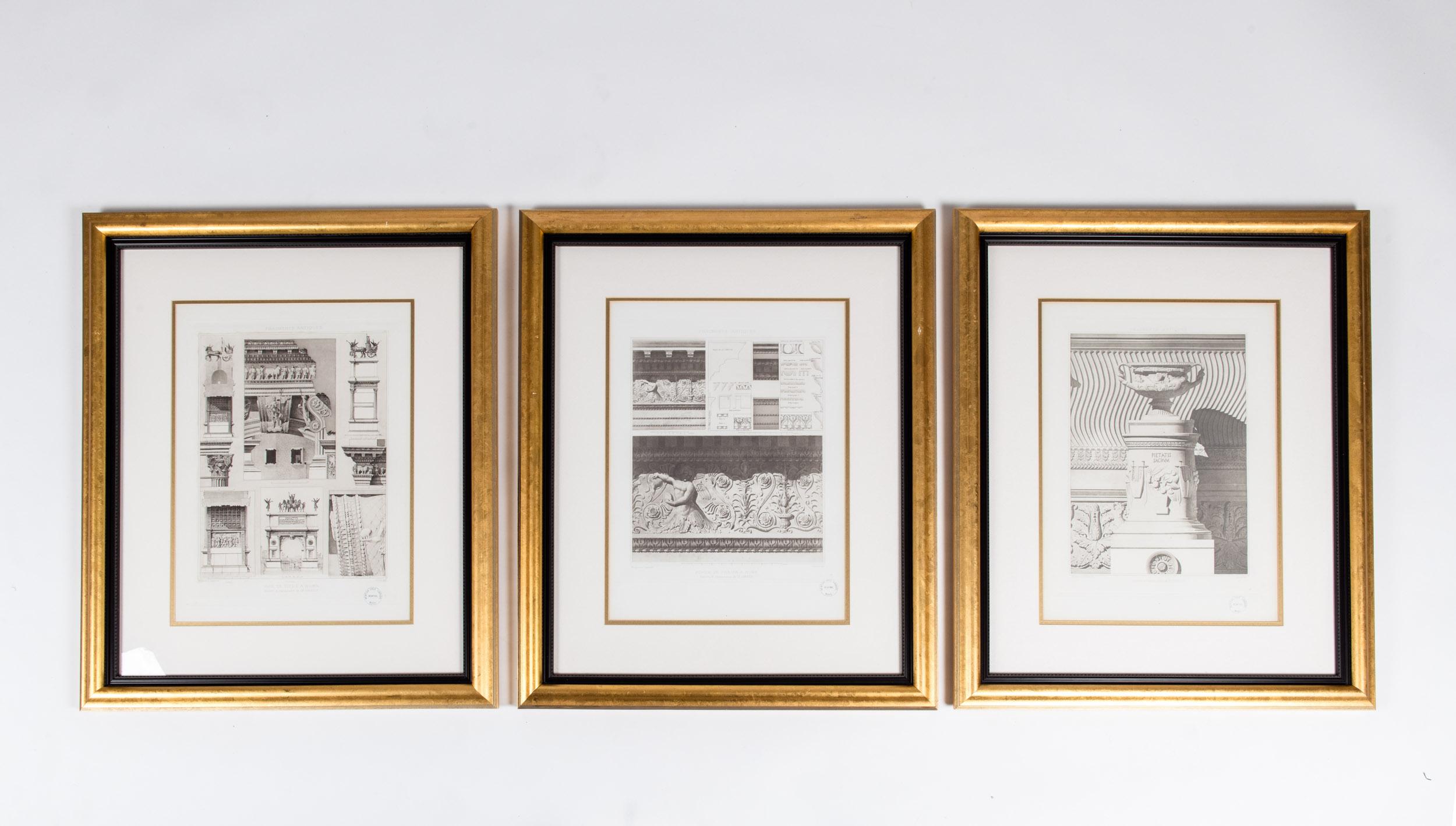 Mid-20th Century Set Three Lithograph / Giltwood Frame 15